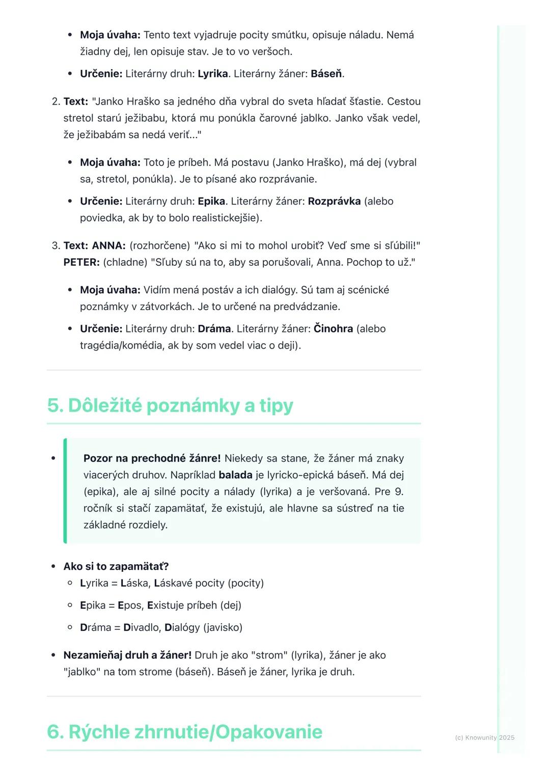 # Literárne druhy a žánre

1. Úvod do literárnych druhov a žánrov

Keď čítame knihy alebo pozeráme divadlo, stretávame sa s rôznymi typmi
pr