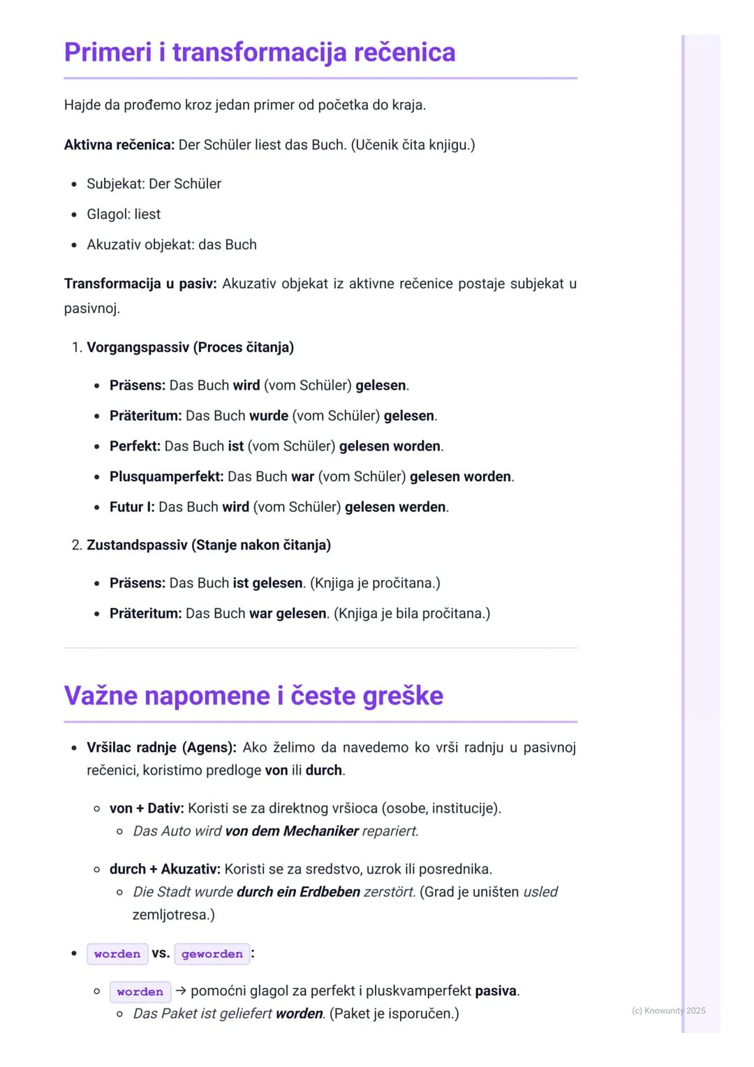 # Pasiv (Sve vrste i vremena)

Uvod i pregled pasiva

Pasiv se koristi kada radnja (šta se dešava) ili stanje (kakav je rezultat) važnije od