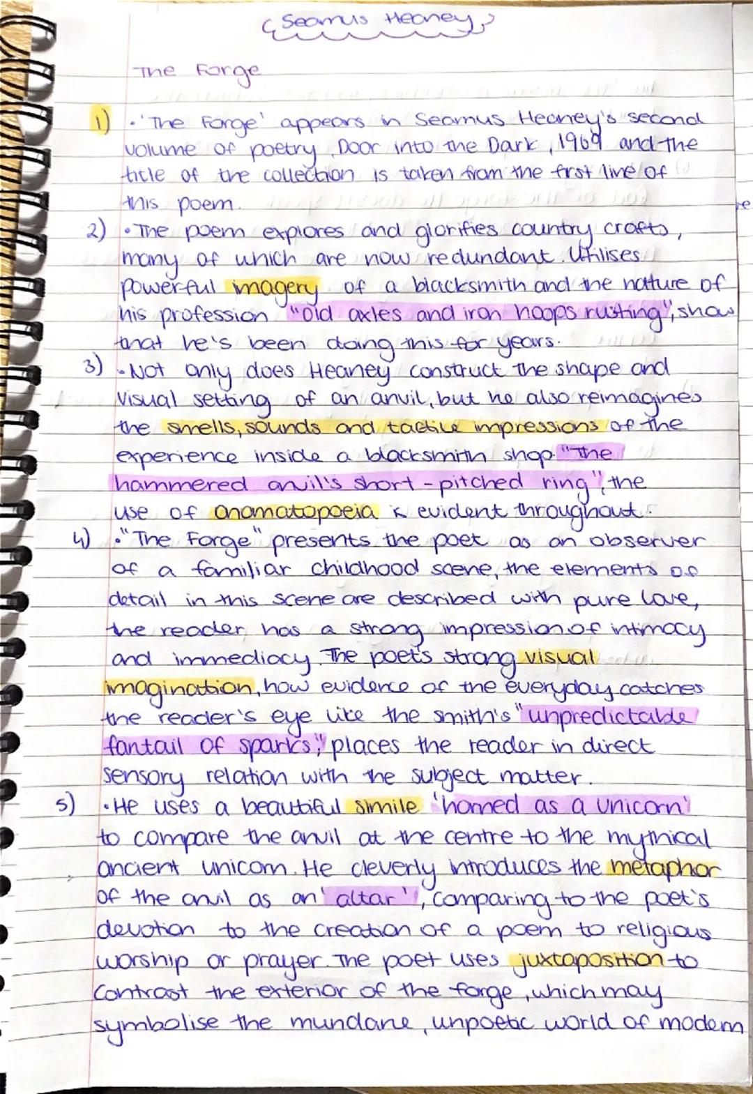 (Seamus Heaney

The Forge

1) The Forge' appears in Seamus Heaney's second
volume of poetry Door into the Dark, 1969 and the
title of the co