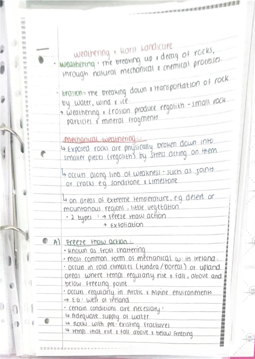 - weathering Karst Landscure
- weathering the breaking up & decay of rocks,
through natural mechanical & chemical processes.

Erosion= the b