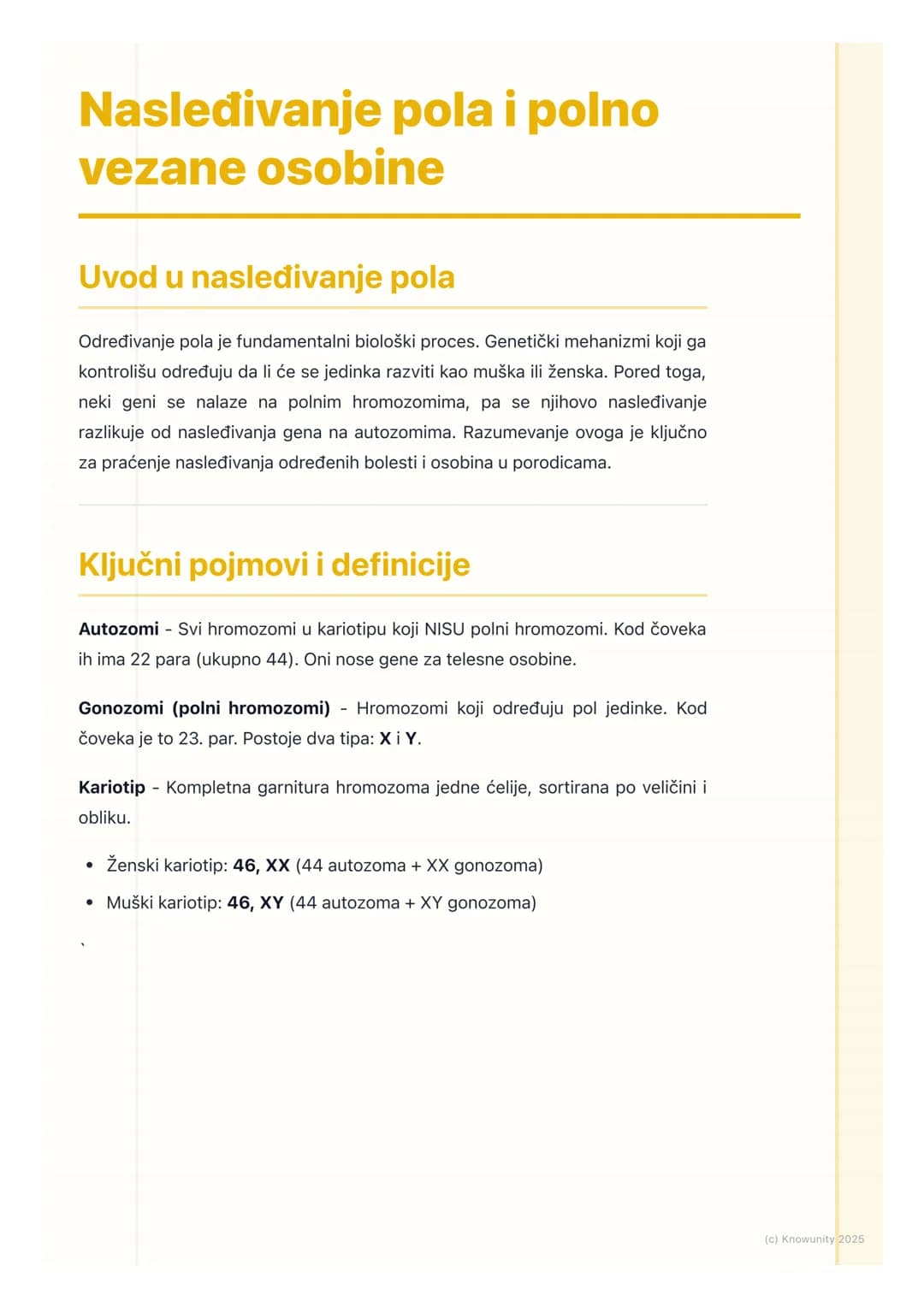 # Nasleđivanje pola i polno
vezane osobine

Uvod u nasleđivanje pola

Određivanje pola je fundamentalni biološki proces. Genetički mehanizmi