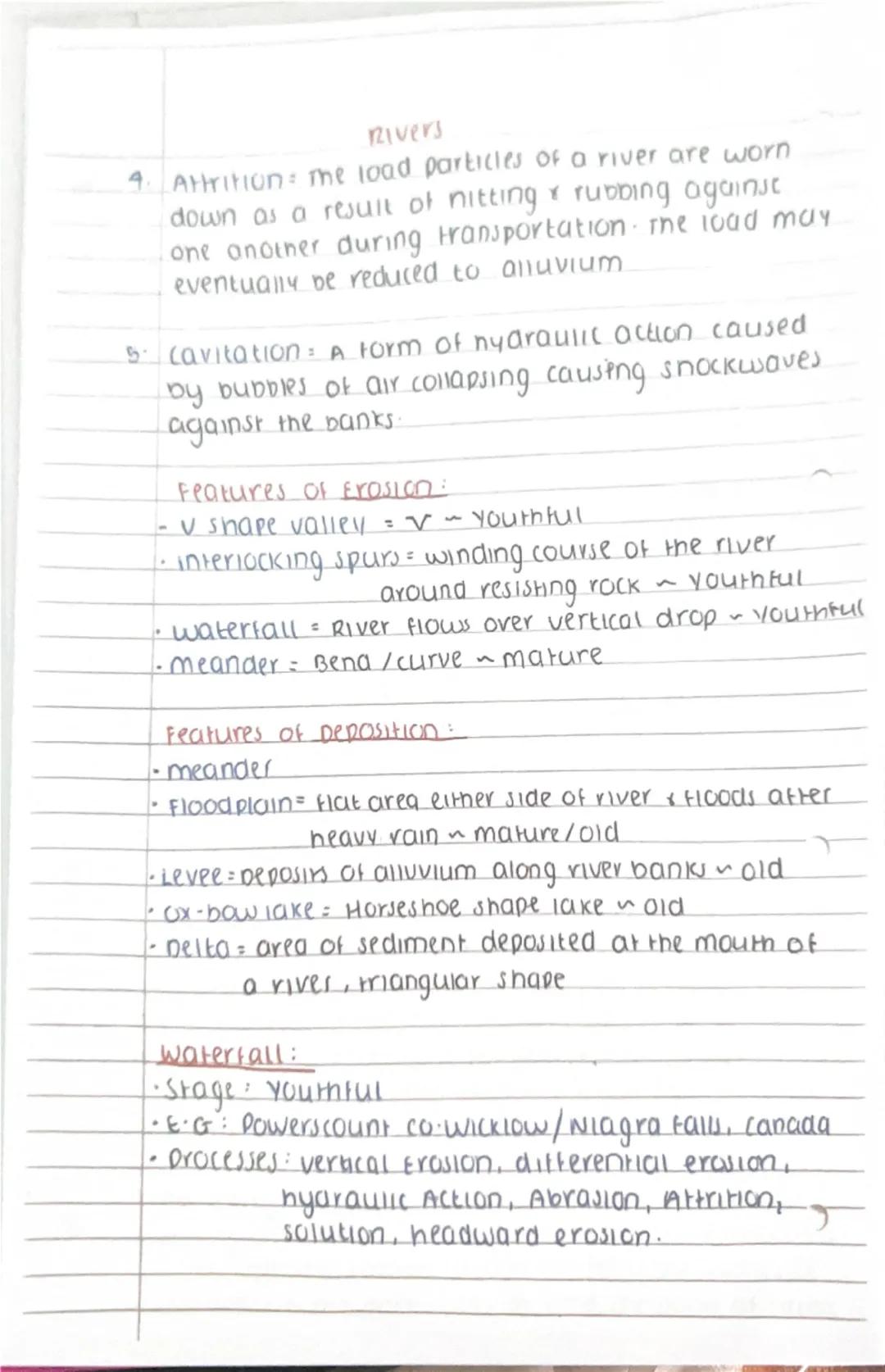 Rivers

1 source. Beginning of a River

2 rributory: smaller river flows into larger river

3= confluence 2 river sain together

4 Estuary R