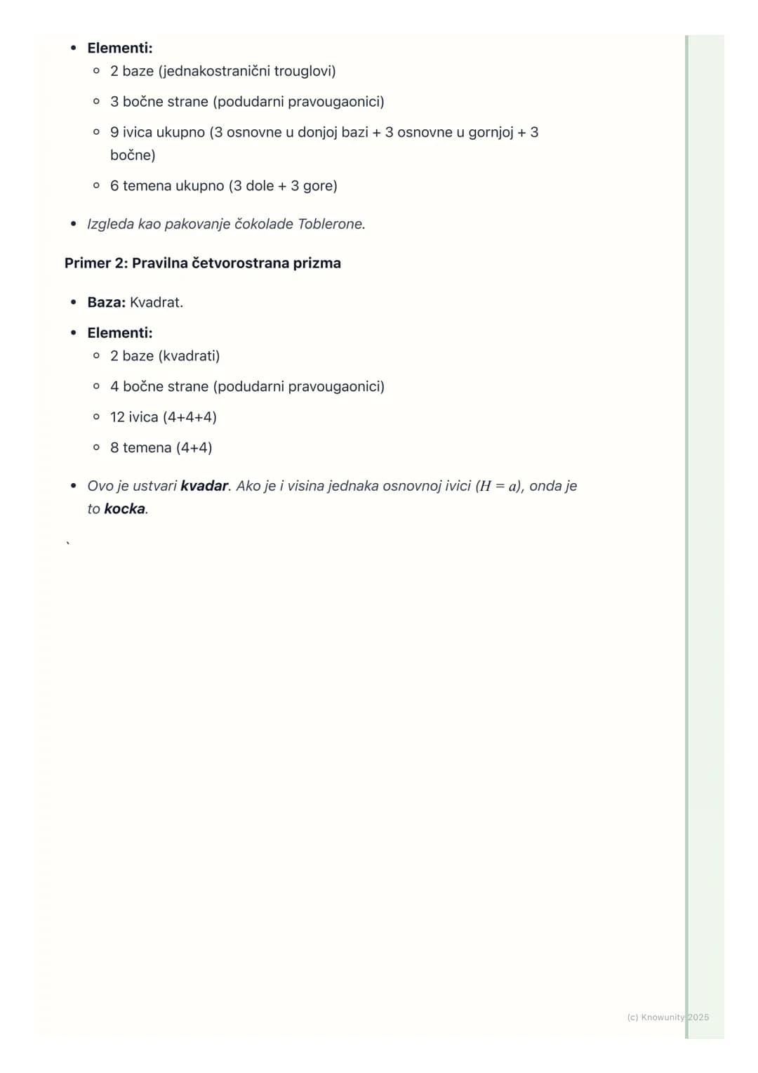 # Prizma

Šta je prizma?

Prizma je geometrijsko telo ograničeno sa dva podudarna i paralelna
mnogougla (koje zovemo baze ili osnove) i para