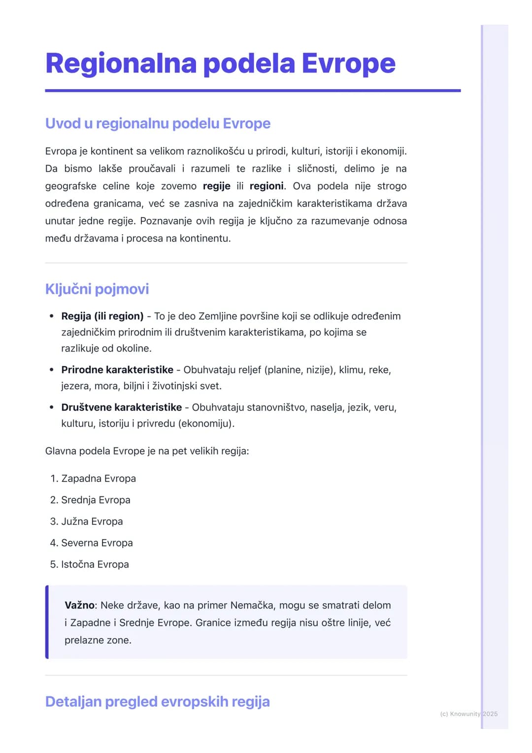 # Regionalna podela Evrope

Uvod u regionalnu podelu Evrope

Evropa je kontinent sa velikom raznolikošću u prirodi, kulturi, istoriji i ekon