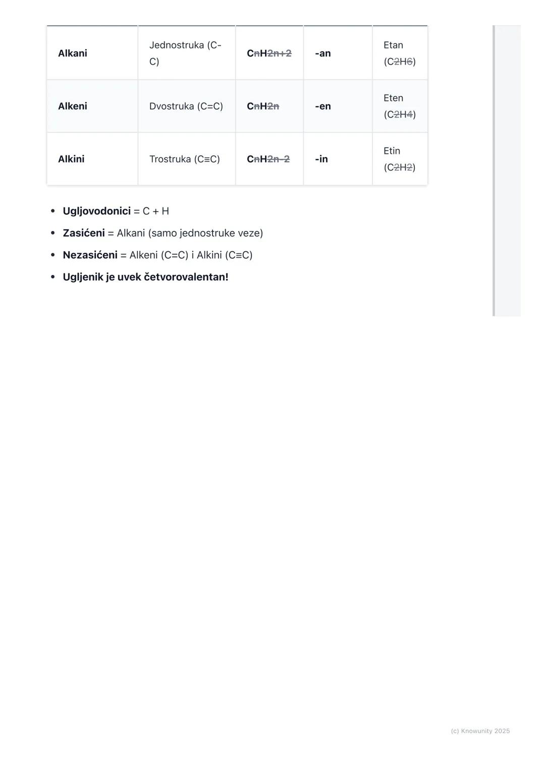 # Ugljovodonici

## Uvod u ugljovodonike

Ugljovodonici su najjednostavnija organska jedinjenja. Zovu se tako jer su
izgrađeni samo od atoma