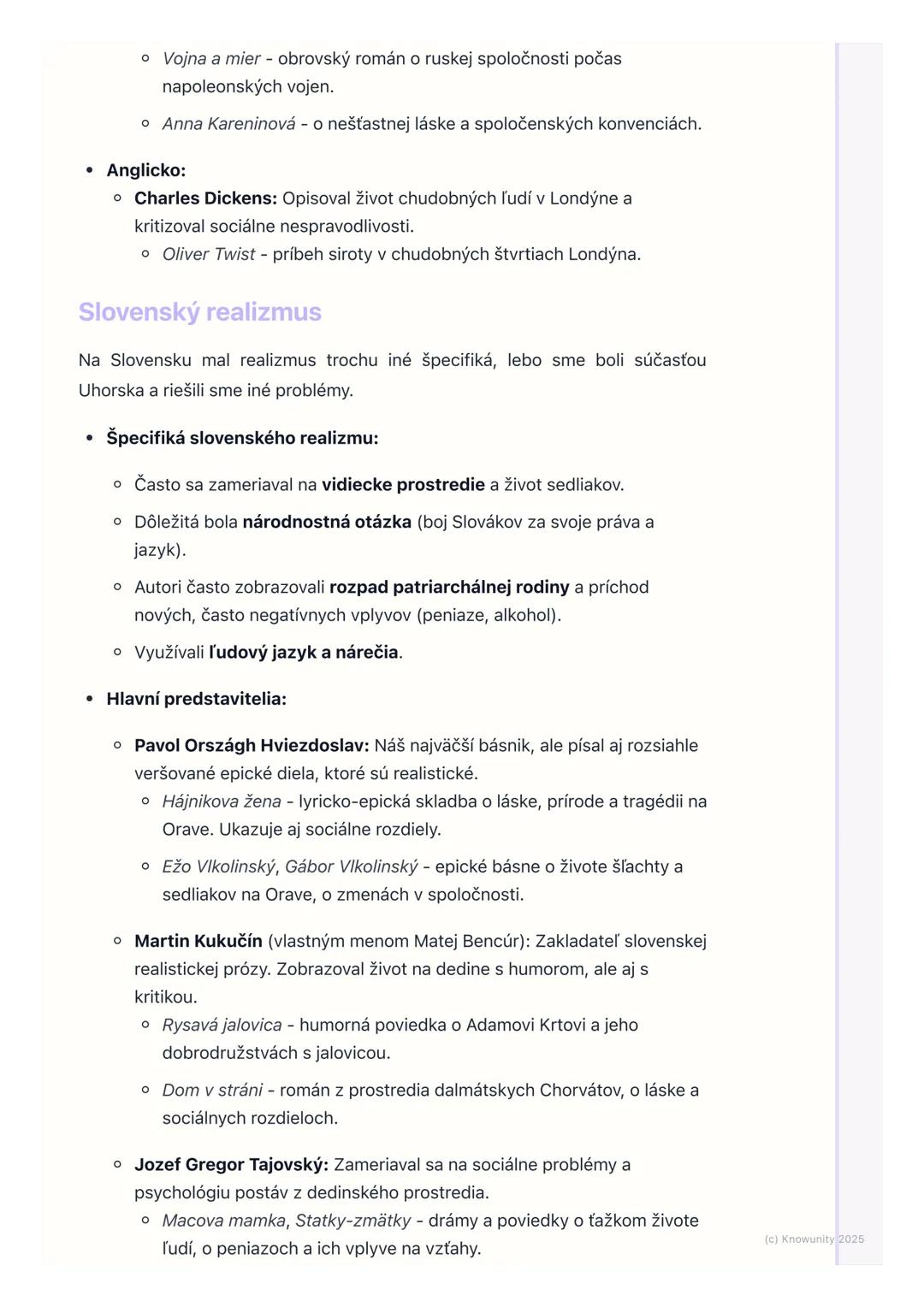 # Realizmus v slovenskej a
svetovej literatúre

1. Úvod do realizmu

Realizmus je dôležitý literárny smer, ktorý sa objavil v polovici 19. s