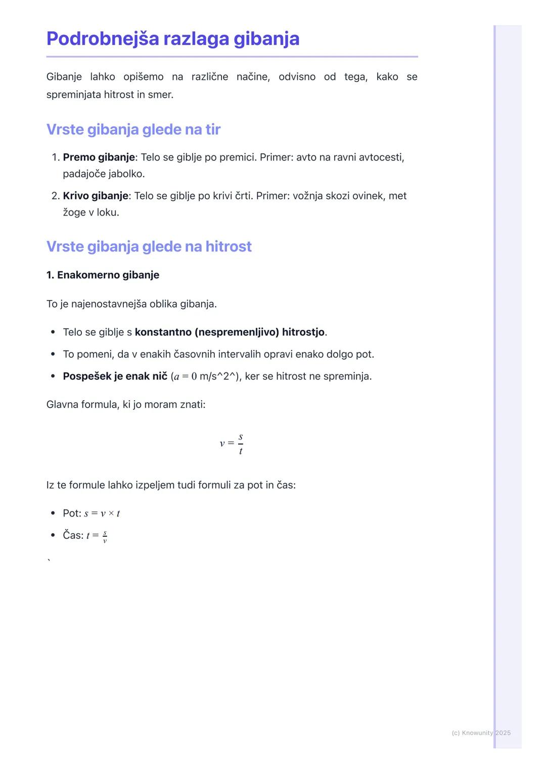 # Gibanje

## Kaj je gibanje?

Gibanje je ena najbolj osnovnih stvari v naravi. Vse okoli nas se giblje, od
planetov do najmanjših delcev. G