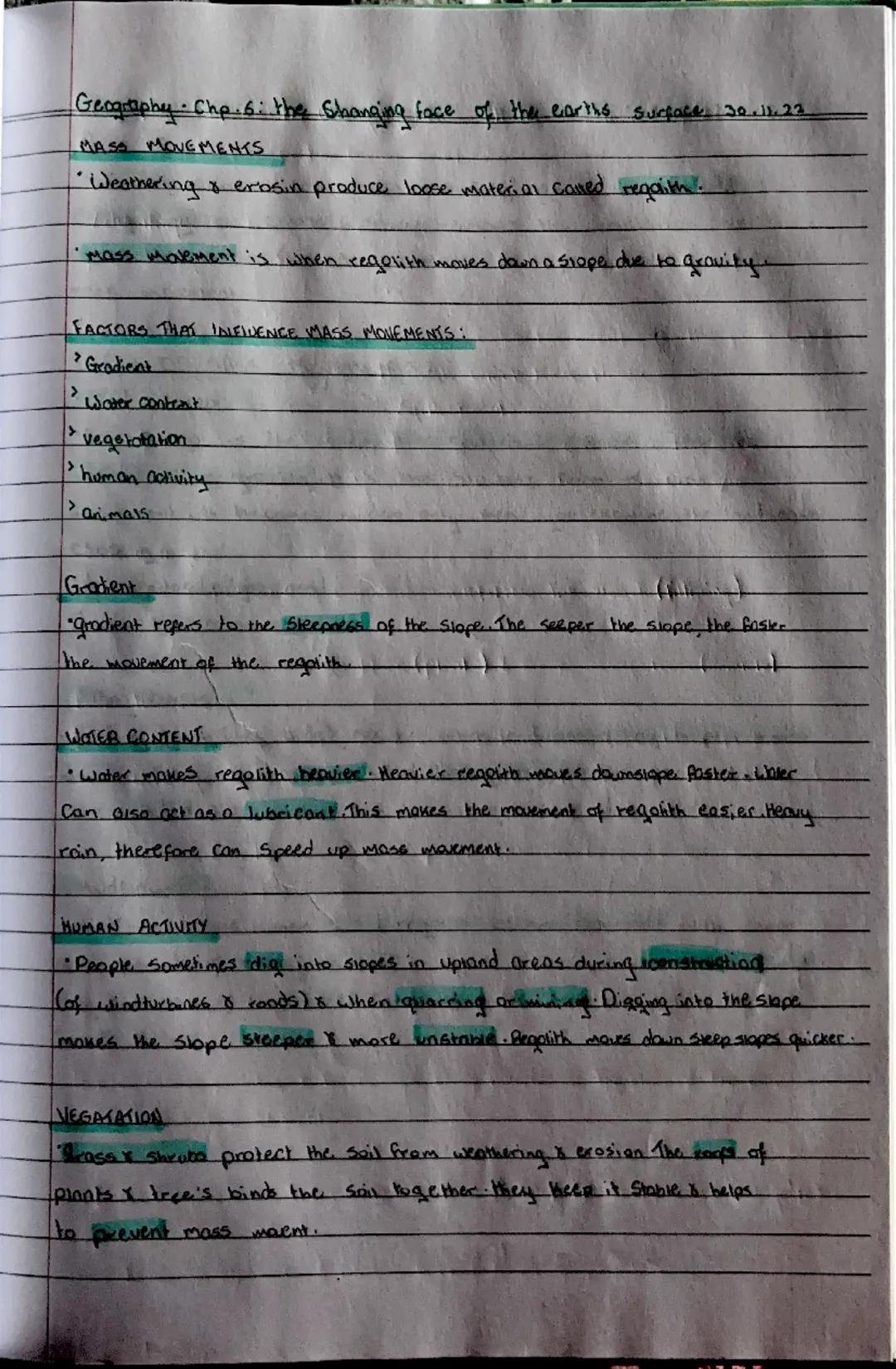 Geography-Chp. 6: the Changing face of the earth's surface 14.11.22

WEATHERING

*   weathering is the breaking down of rocks & soil that ar