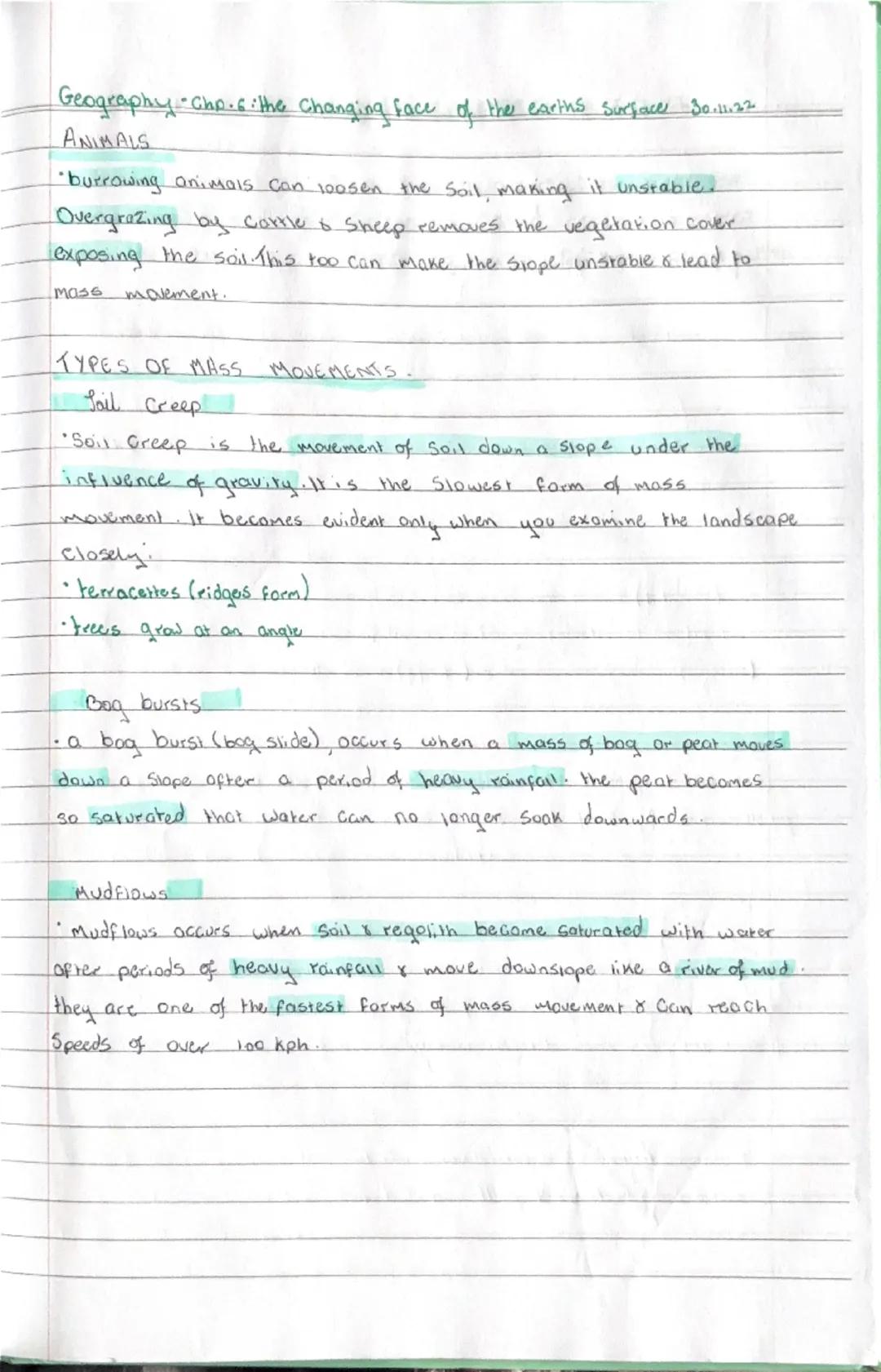 Geography-Chp. 6: the Changing face of the earth's surface 14.11.22

WEATHERING

*   weathering is the breaking down of rocks & soil that ar
