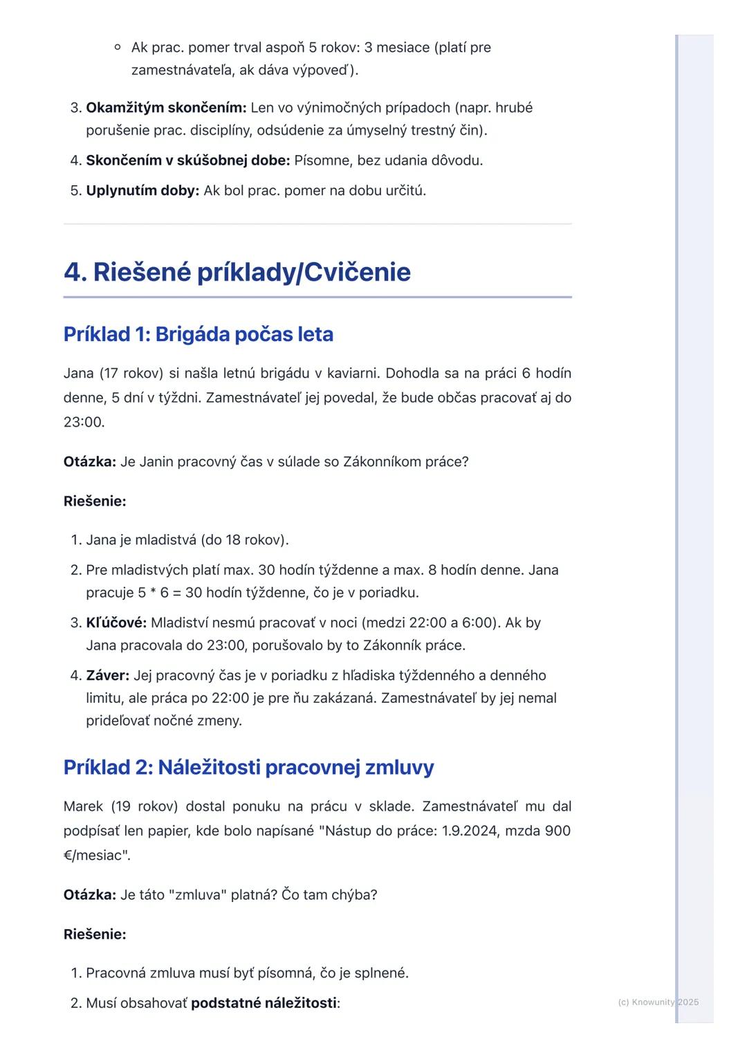 # Pracovné právo

## 1. Prehľad pracovného práva

Pracovné právo je odvetvie práva, ktoré upravuje vzťahy medzi zamestnancami
a zamestnávate