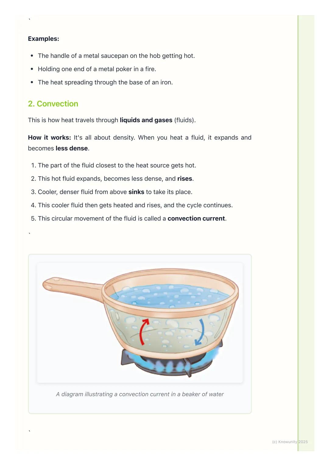 # Methods of Heat Transfer

An introduction to how heat moves

Heat is a form of energy that always flows from a hotter place to a colder
pl