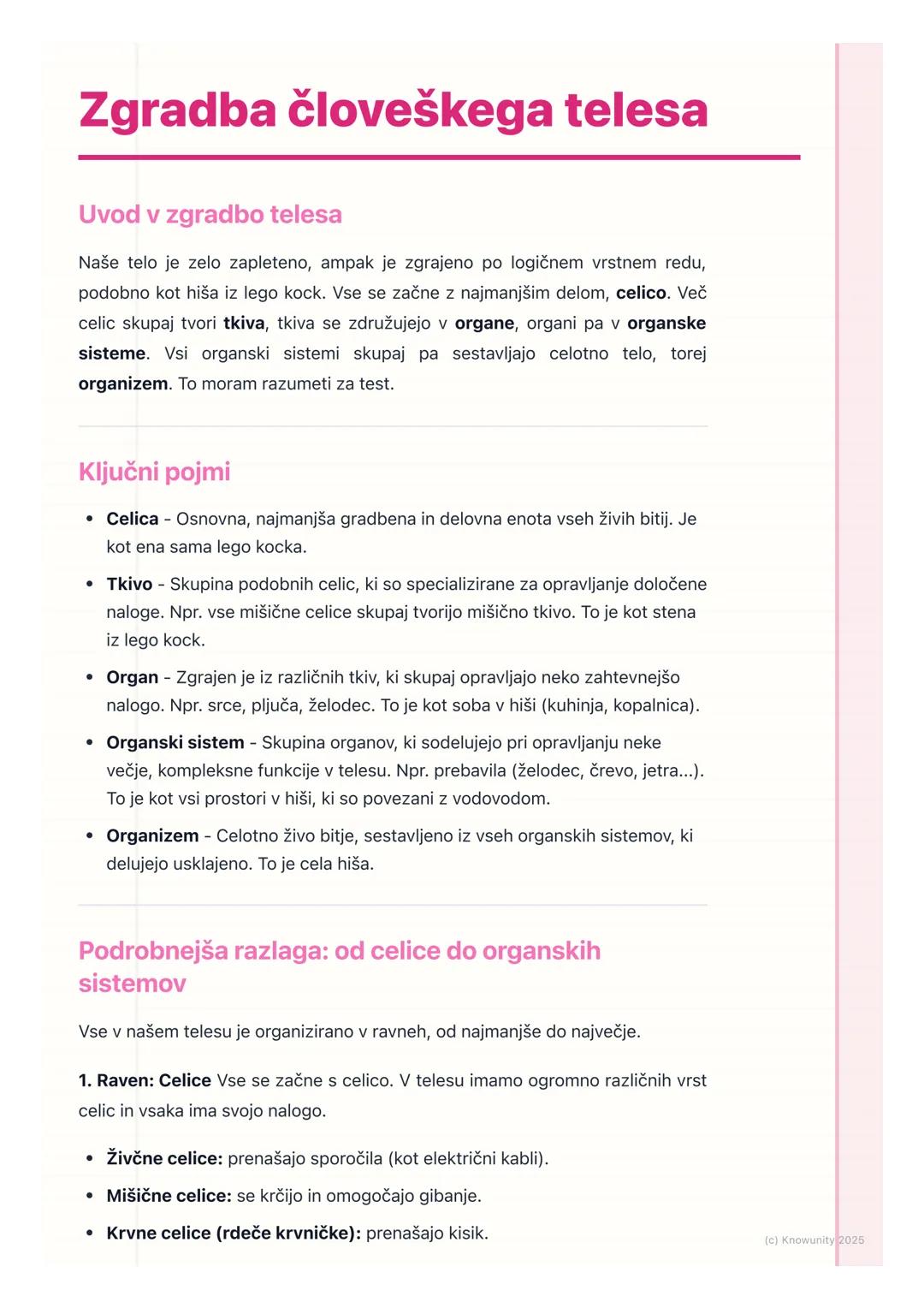 # Zgradba človeškega telesa

Uvod v zgradbo telesa

Naše telo je zelo zapleteno, ampak je zgrajeno po logičnem vrstnem redu,
podobno kot hiš