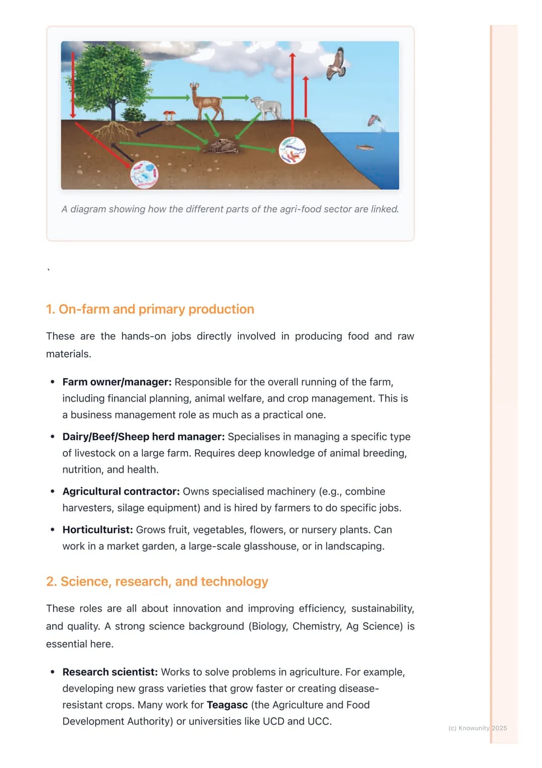 # Career Opportunities in
Agriculture

An overview of career opportunities

Agriculture is a huge part of the Irish economy, so it's not jus