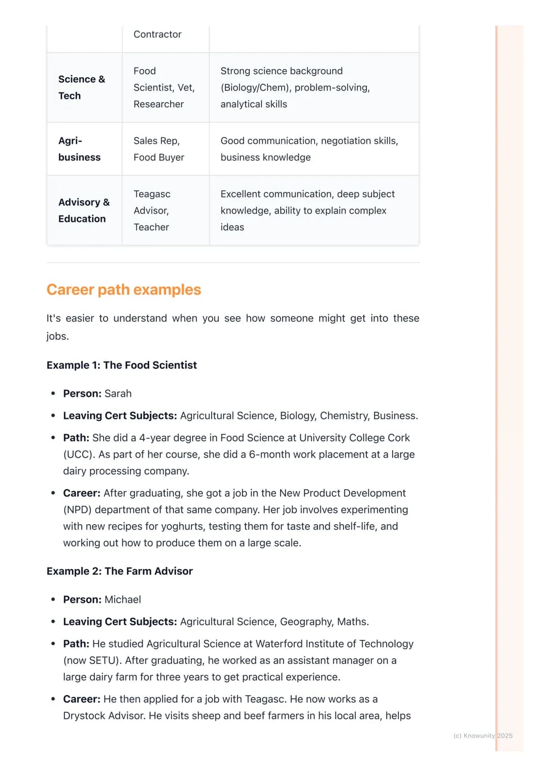 # Career Opportunities in
Agriculture

An overview of career opportunities

Agriculture is a huge part of the Irish economy, so it's not jus