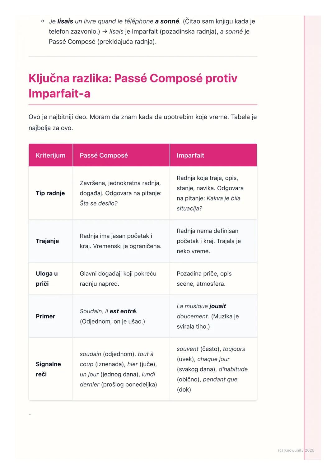 # Prošla vremena: Passé
Composé i Imparfait

Uvod u prošla vremena

U francuskom jeziku postoje dva glavna prošla vremena koja se koriste za