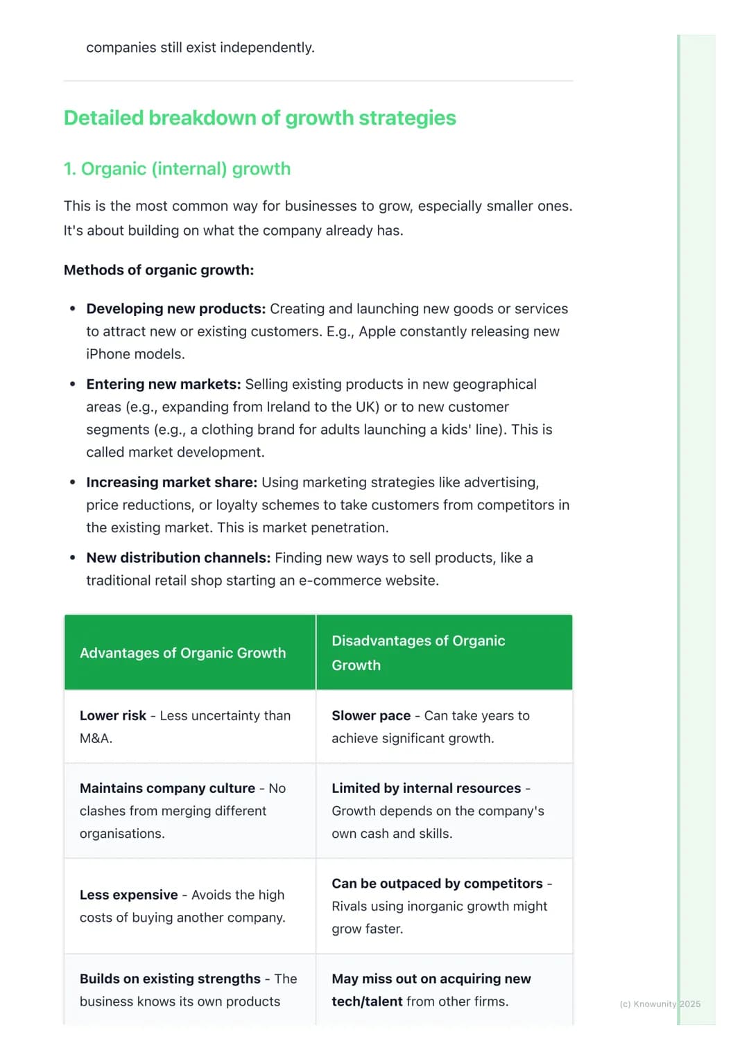 # Growth Strategies

Introduction to growth strategies

All businesses aim to grow over time to increase profits, market share, and
ensure l