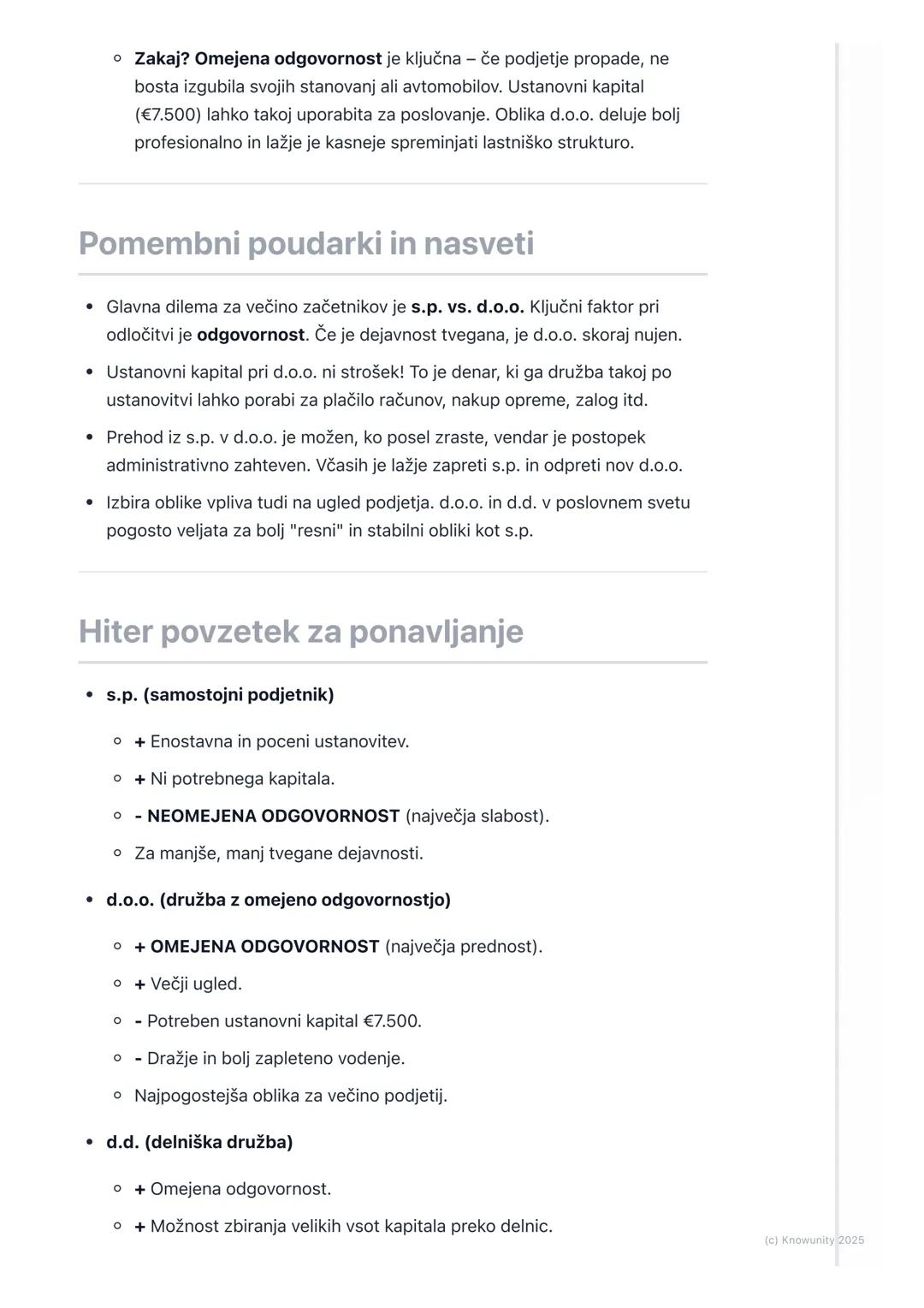 # Oblike podjetij

Pregled pravnoorganizacijskih oblik
podjetij

Ko se nekdo odloči za podjetniško pot, je ena prvih in najpomembnejših
odlo