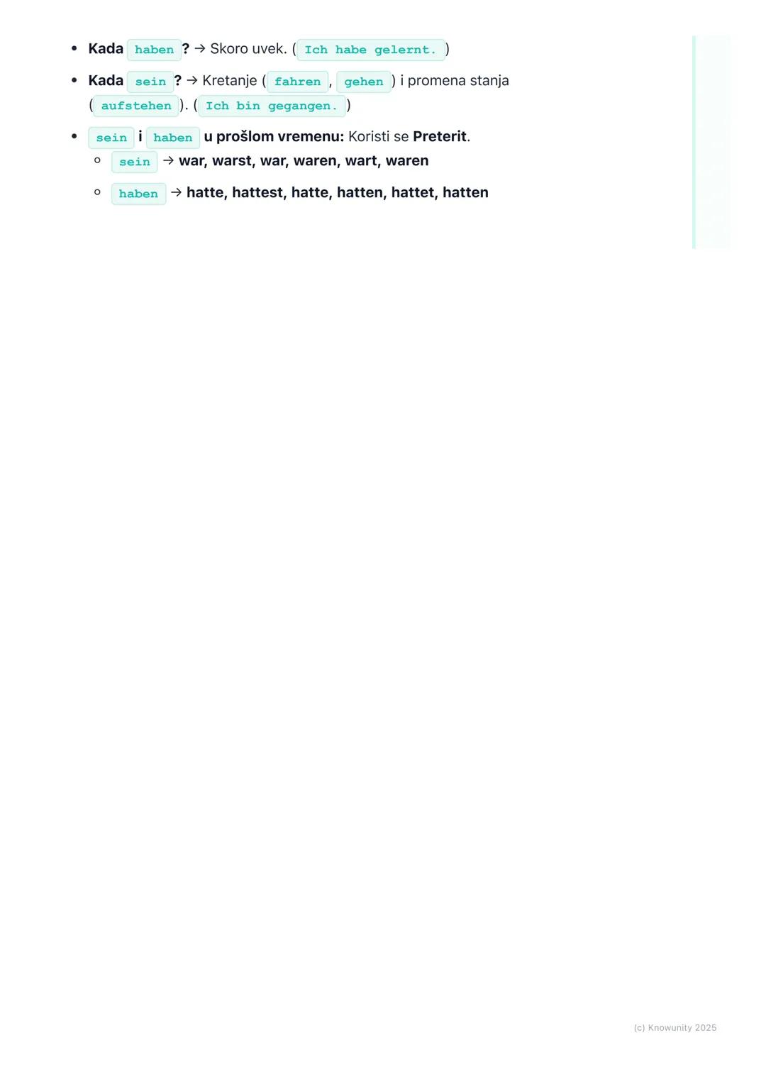 # Gramatika: Perfekt (prošlo
vreme), Präteritum glagola
'sein' i 'haben'

Uvod u perfekt

Perfekt je prošlo vreme u nemačkom jeziku. Koristi