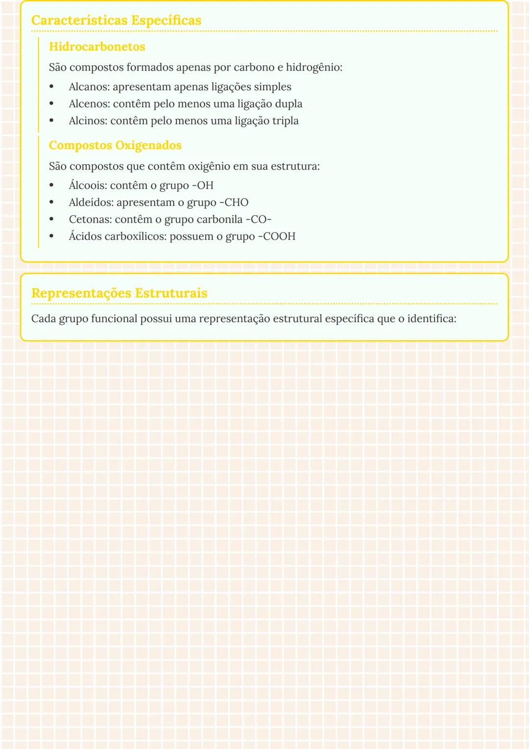 # Grupos Funcionais Orgânicos

Introdução aos Grupos Funcionais

Os grupos funcionais são arranjos específicos de átomos que conferem caract