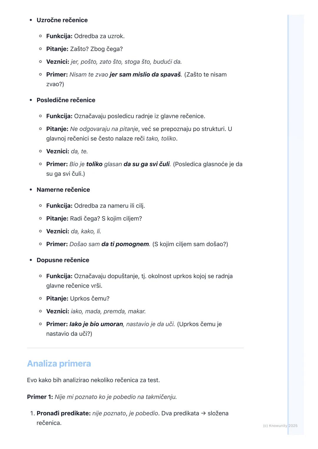 # Vrste zavisnih rečenica
(produbljeno)

Uvod u zavisne rečenice

Složena rečenica se sastoji od najmanje dve proste rečenice (klauze). Zavi