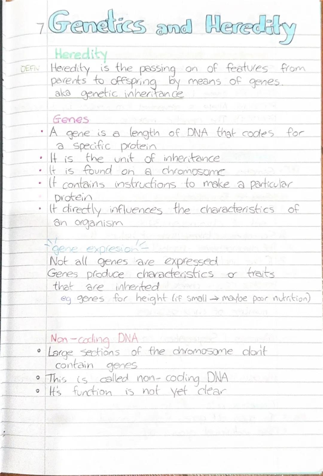 - Genetics and Heredity

Heredity
DEFIN Heredity is the passing on of features from
parents to offspring by means of genes.
aka genetic inhe