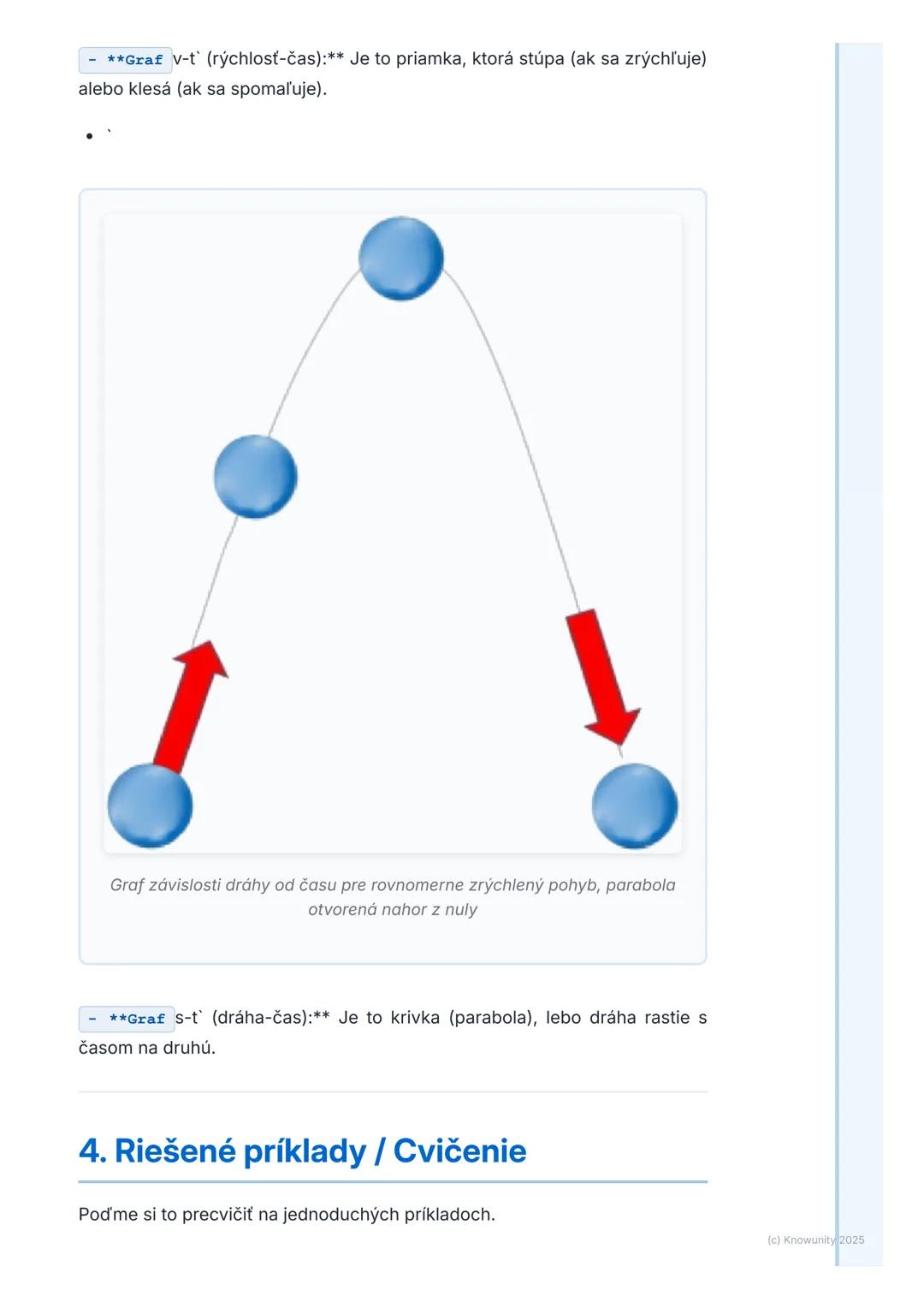 # Kinematika pohybu

## 1. Prehľad kinematiky pohybu

Kinematika pohybu je časť fyziky, ktorá sa zaoberá popisom pohybu telies.
To znamená, 