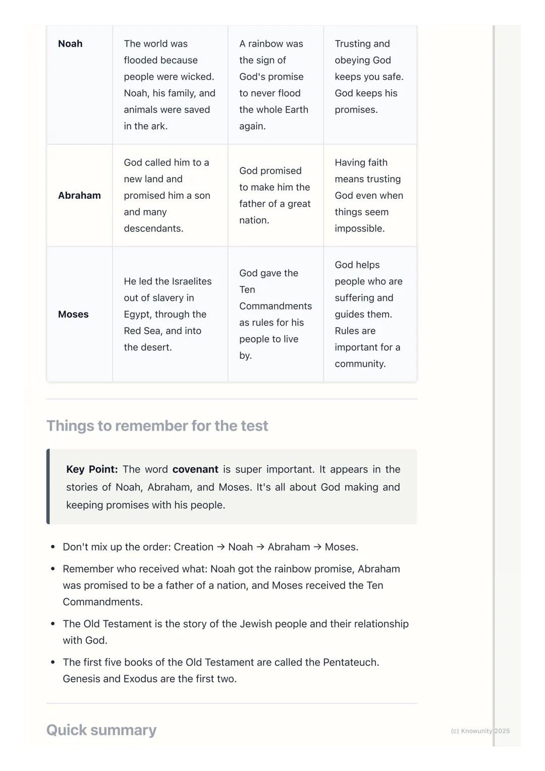 # Key Old Testament Stories

What is the Old Testament?

The Old Testament is the first big part of the Bible. It's a collection of books
wr