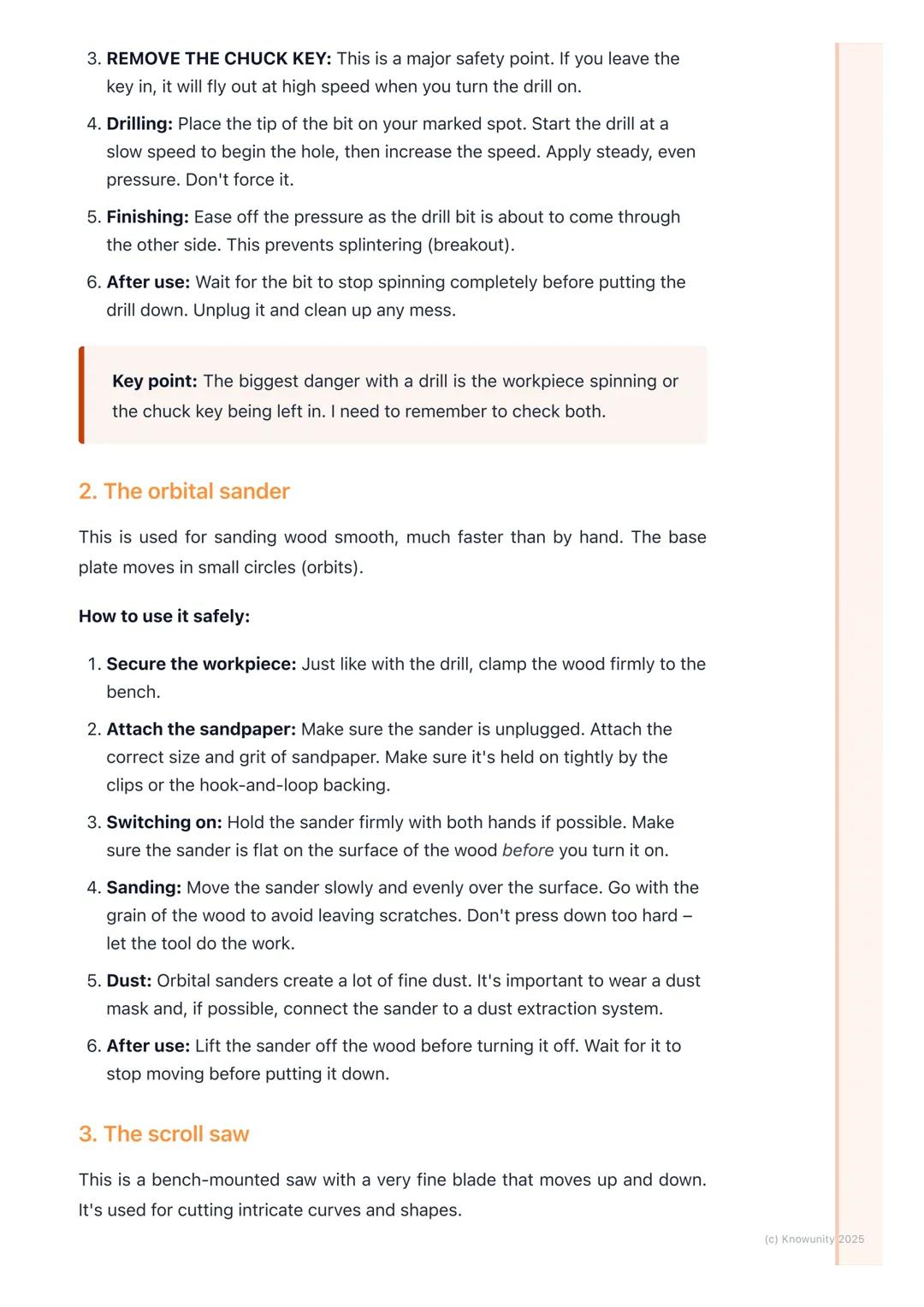 # Safe Use of Basic Power Tools

General safety rules for power tools

This is about using power tools like drills and sanders safely in the