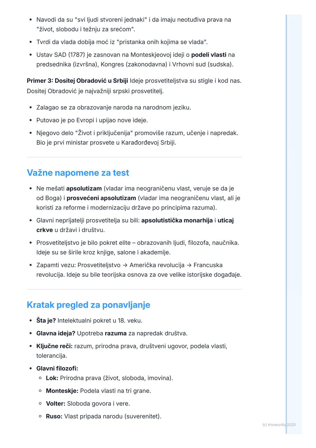 # Prosvetiteljstvo i njegove ideje

## Šta je prosvetiteljstvo?

Prosvetiteljstvo je važan kulturni i filozofski pokret u Evropi tokom 18. v