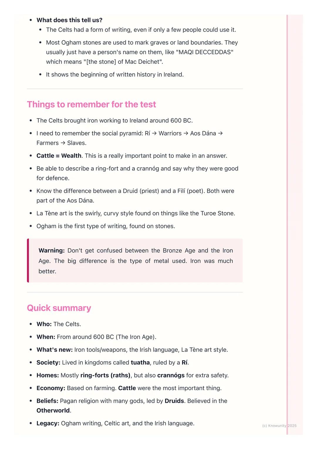 # The Iron Age and the Celts

## An introduction to the Iron Age

The Iron Age in Ireland started around 600 BC. It's called the Iron Age be