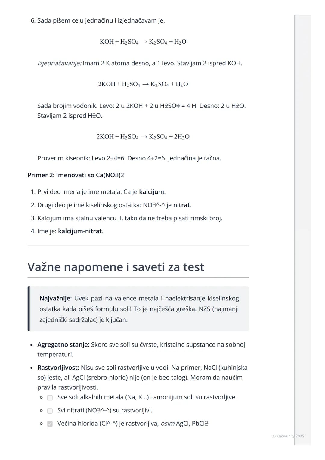 # Soli

Uvod u soli

Soli su velika grupa hemijskih jedinjenja. Nisu samo kuhinjska so (NaCl). U
hemiji, so je svako jonsko jedinjenje koje 