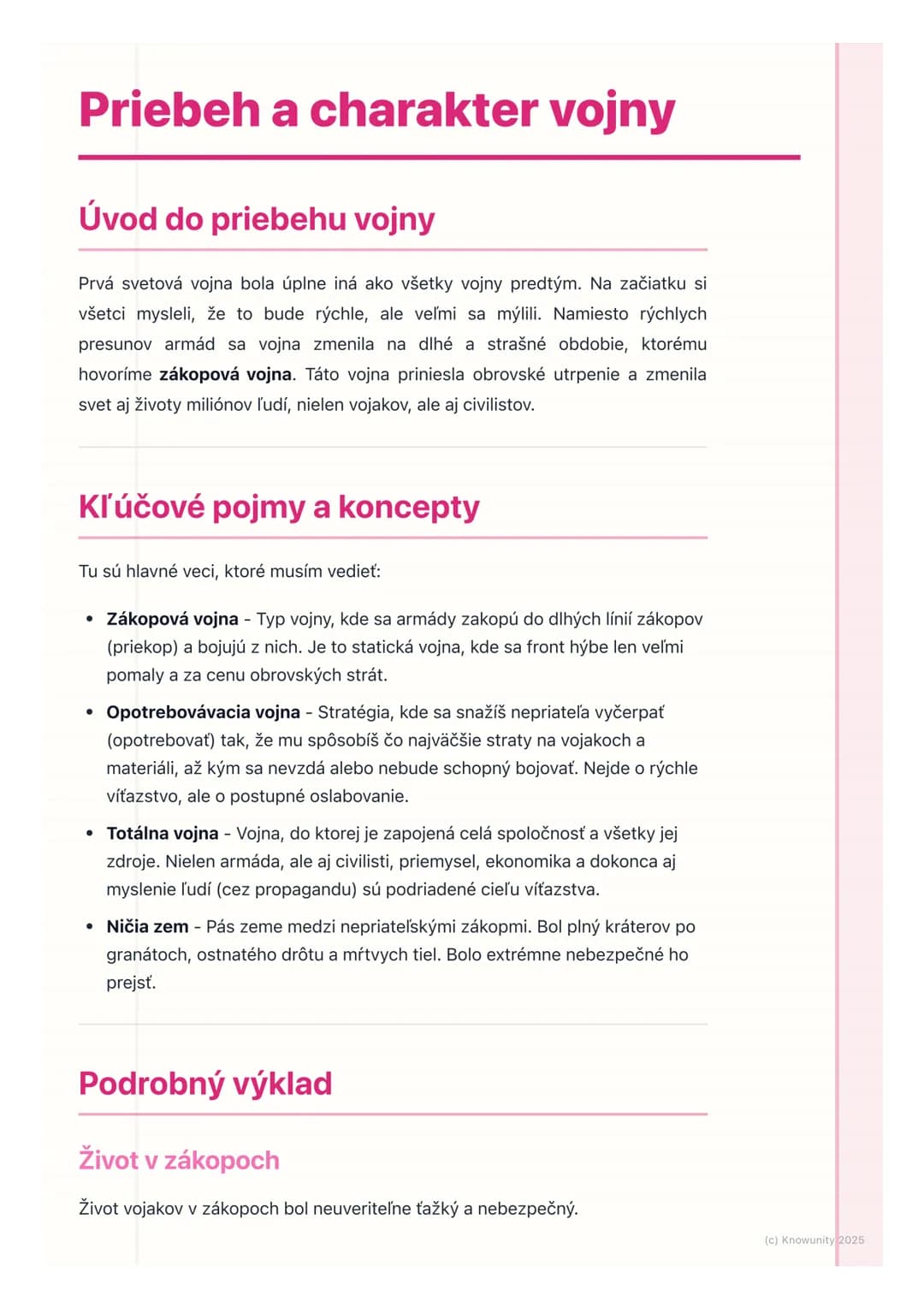 # Priebeh a charakter vojny

## Úvod do priebehu vojny

Prvá svetová vojna bola úplne iná ako všetky vojny predtým. Na začiatku si
všetci my