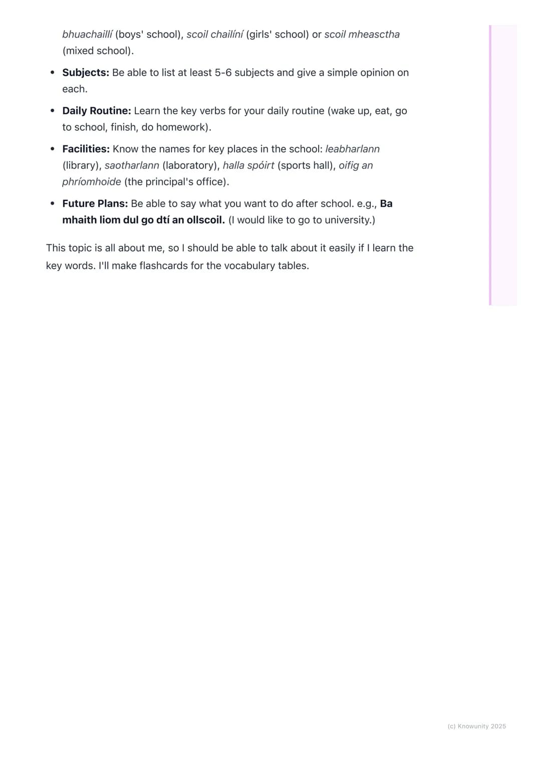 # An Scoil (School)

Introduction to 'An Scoil'

This is a really common topic for the Junior Cert, both in the written paper
(letter, postc