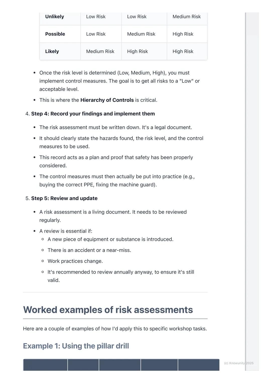 # Workshop Safety and Risk
Assessment

An introduction to workshop safety

Workshop safety is not just about rules, it's a systematic approa