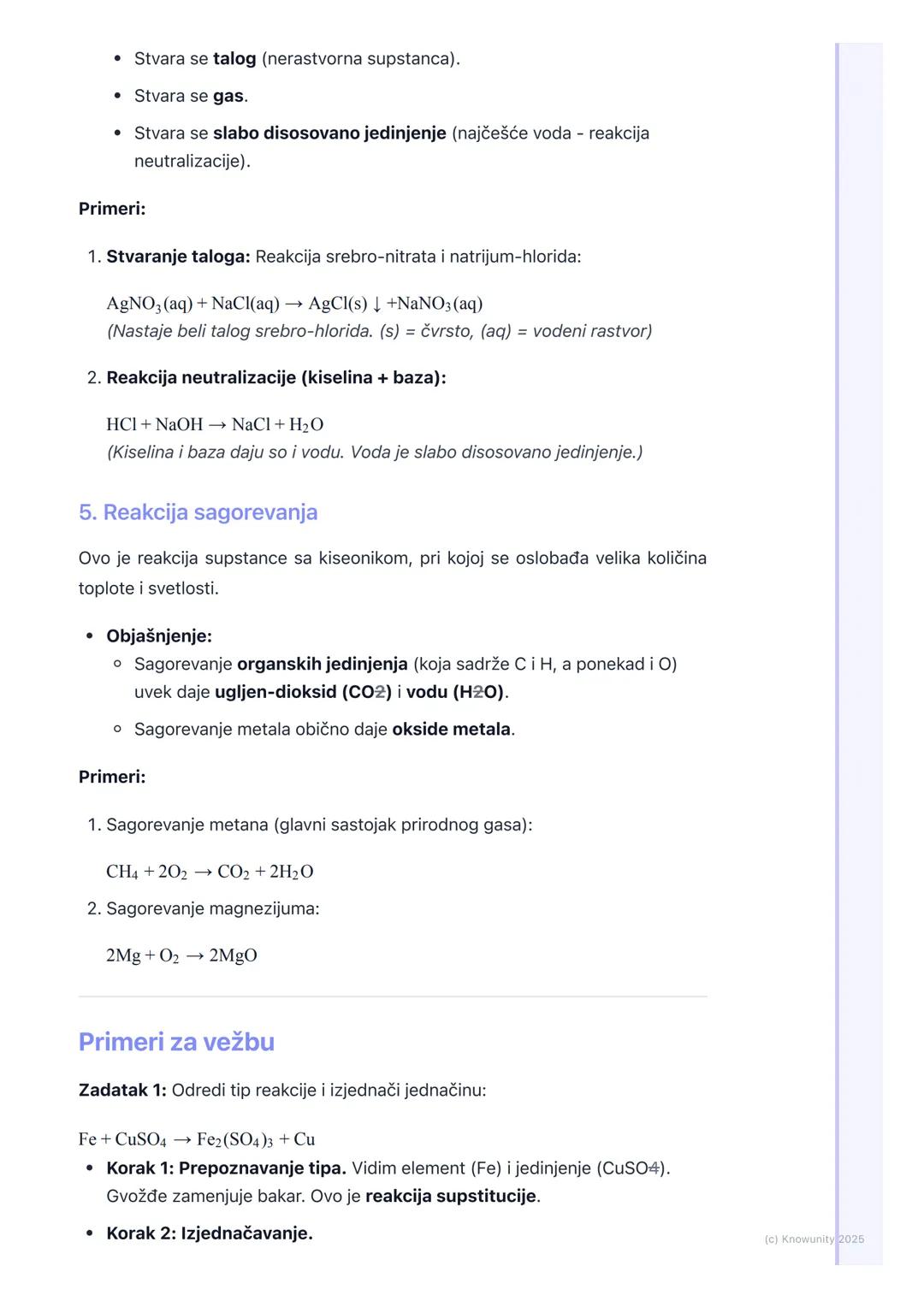 # Vrste hemijskih reakcija

Uvod u vrste hemijskih reakcija

Hemijske reakcije su svuda oko nas, od varenja hrane do rđanja gvožđa. Da
bismo