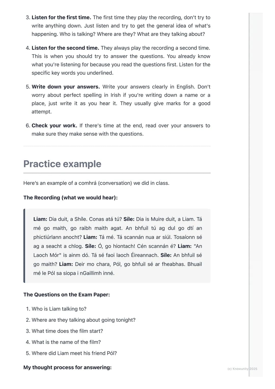 # Tuiscint Éisteachta (Listening
Comprehension)

What is listening comprehension?

Tuiscint Éisteachta is just the Irish for "Listening Comp