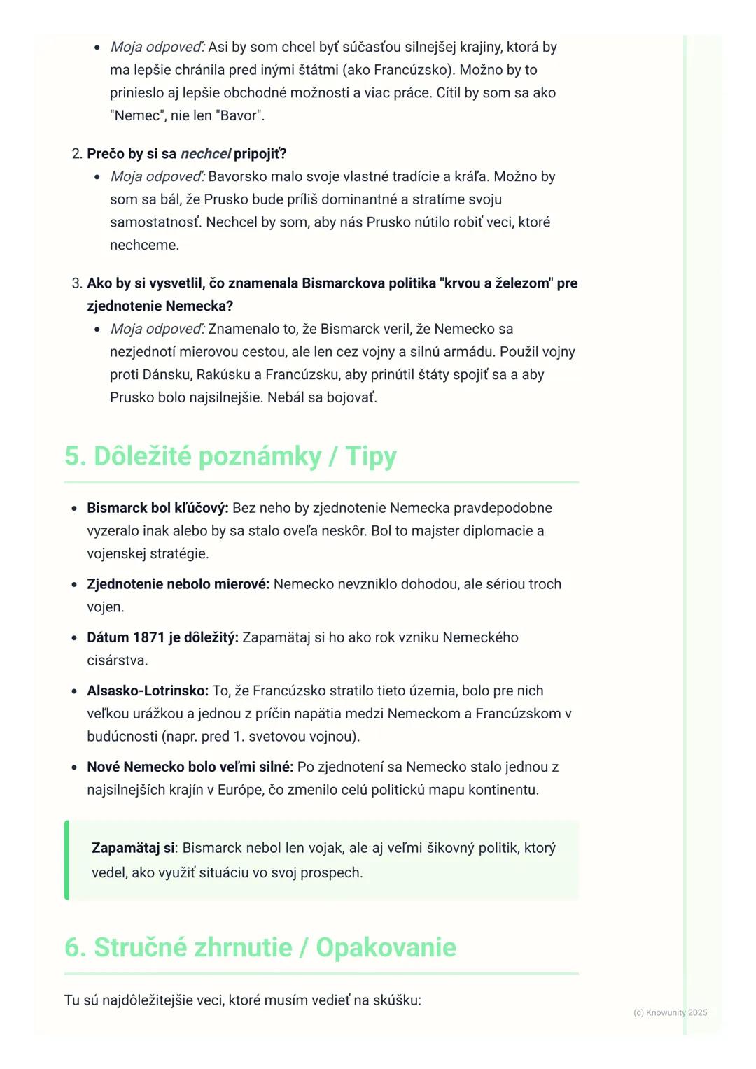 # Zjednotenie Nemecka

1. Prehľad zjednotenia Nemecka

Predtým, ako vzniklo Nemecko, ako ho poznáme dnes, existovalo veľa malých
nemeckých š