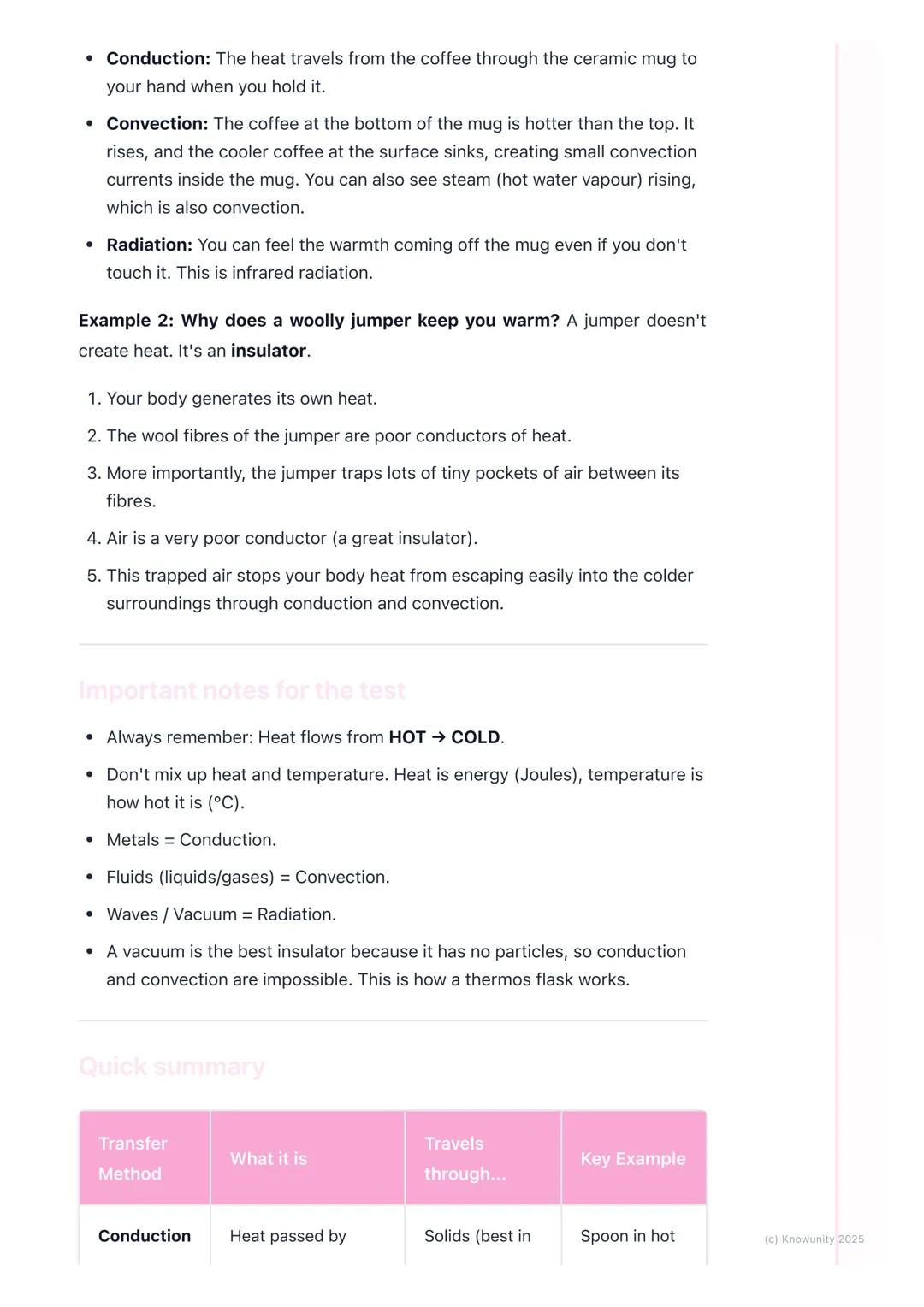 # Heat Transfer

An introduction to heat transfer

Heat is a form of energy, called thermal energy. It always moves from a hotter
place to a