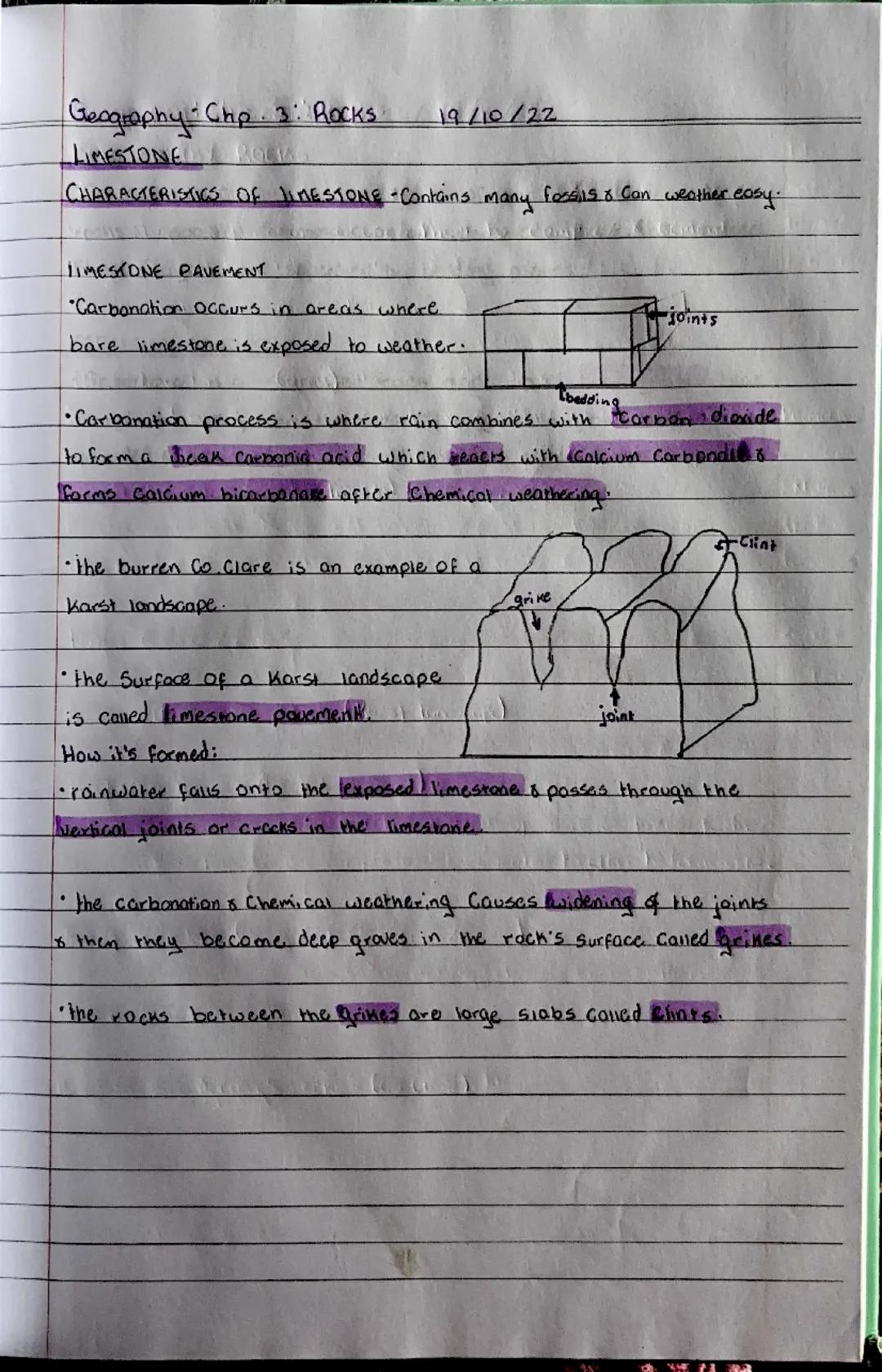 Geography-Chp3: Rocks 17/10/22
Rocks
•Rocks are Compossed of many different minerals.
• The minerals are heald together by natural Cement.
R