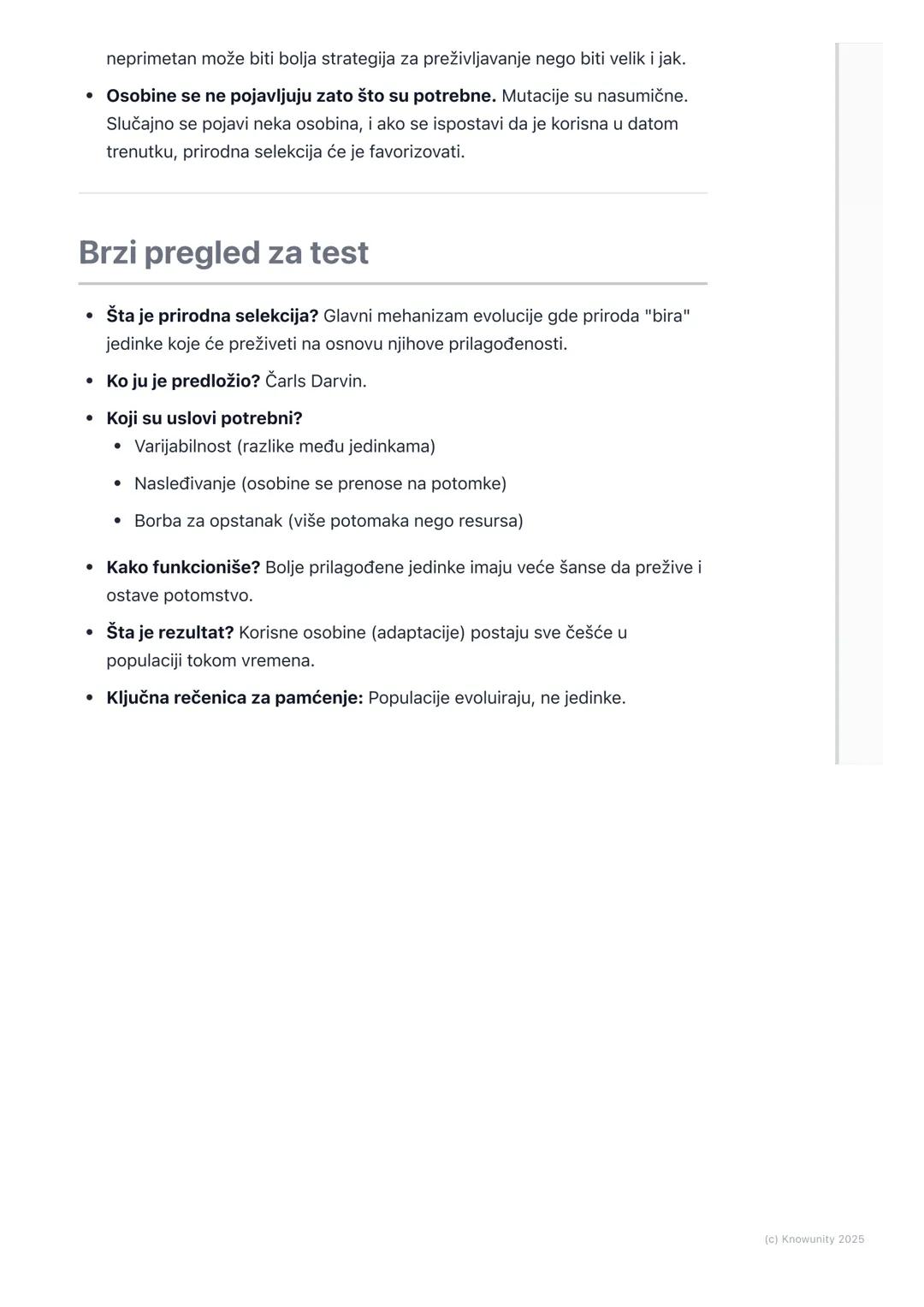 # Prirodna selekcija

Uvod u prirodnu selekciju

Prirodna selekcija je najvažniji mehanizam evolucije. To je proces kojim živa
bića koja su 
