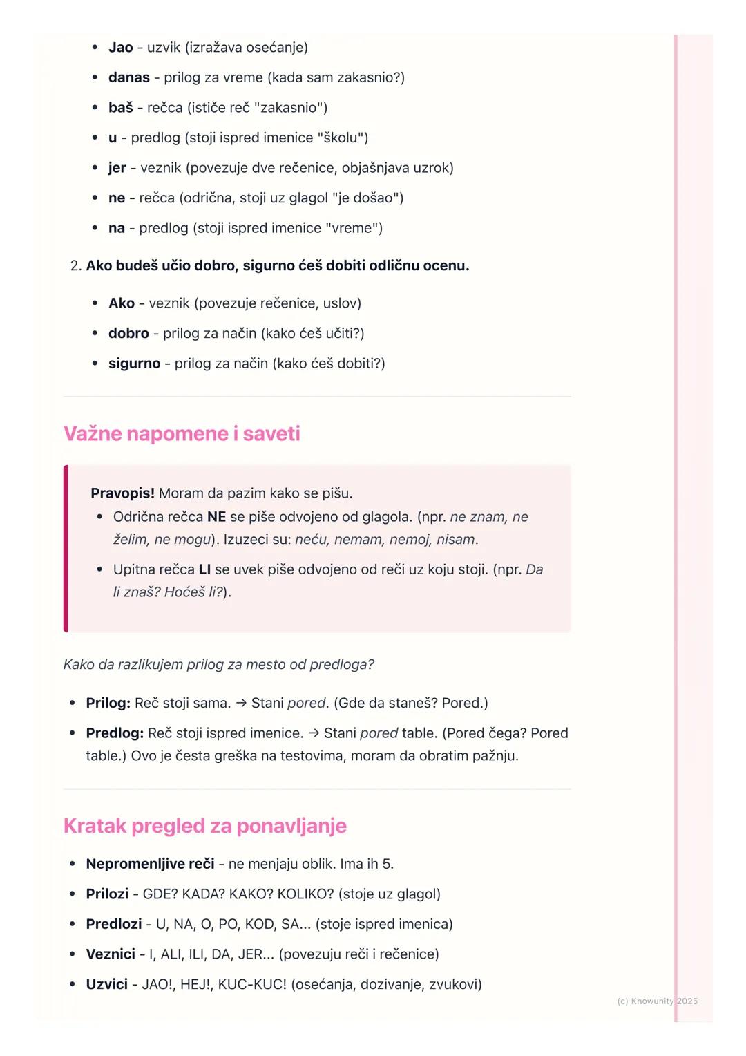 # Nepromenljive reči

## Šta su nepromenljive reči

Nepromenljive reči su vrste reči koje uvek imaju isti oblik. To znači da se ne
menjaju p