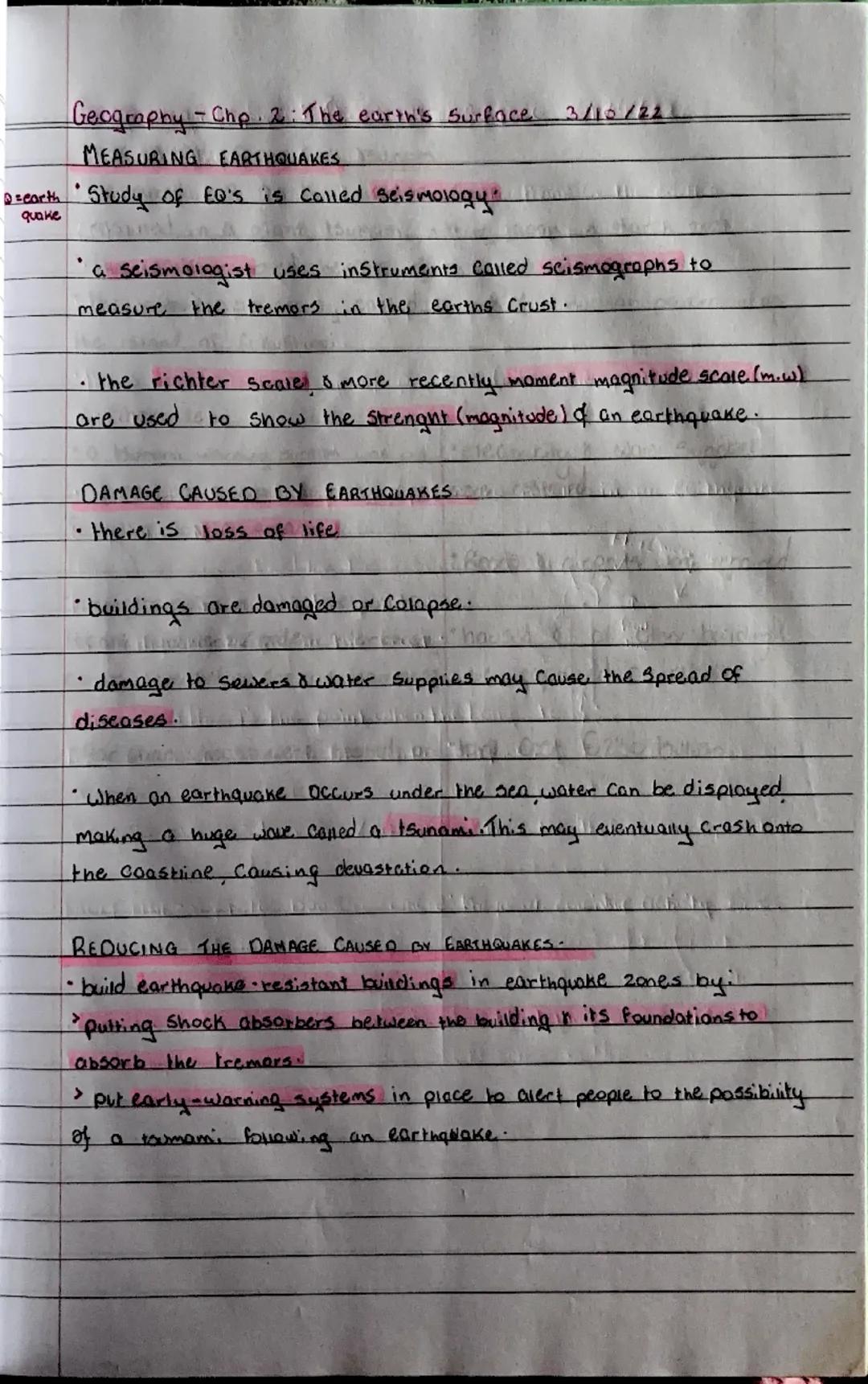 Geography-Chp 2: The earins Surface

I-LAYERS OF THE EARTH


the Crust

the Crust is the outside layer
It is made of solid rock. The
Oceans 