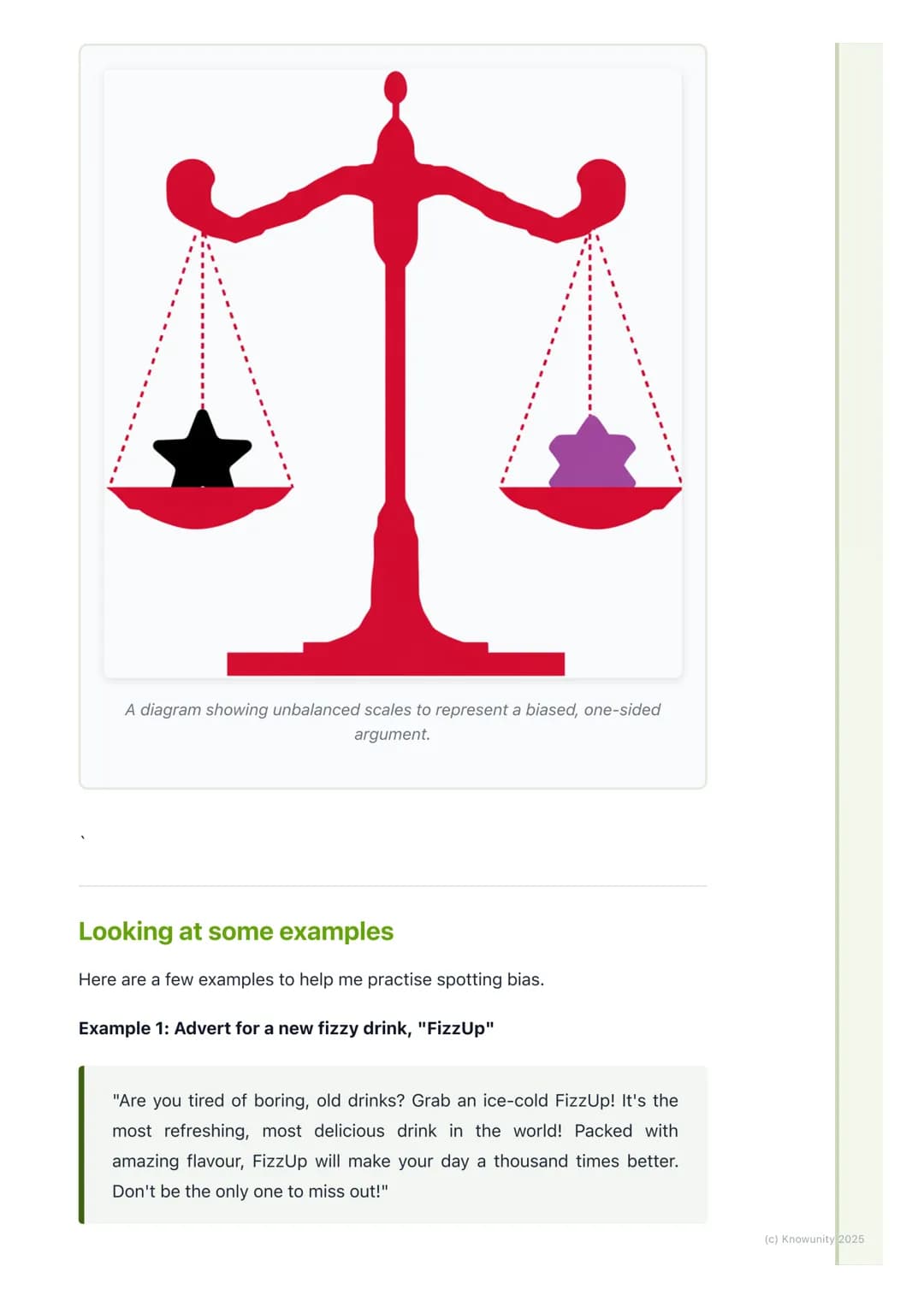 # Identifying Bias (Simple)

An introduction to bias

Bias is when a writer or speaker shows a strong preference for one side of an
argument
