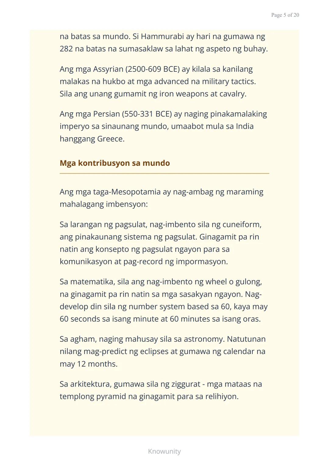 # Sinauang Kabihasnan ng Daigdig: Mesopotamia, Ehipto, Indus, at Tsina

Pag-aaral ng apat na mahahalagang sinaunang kabihasnan sa mundo

## 