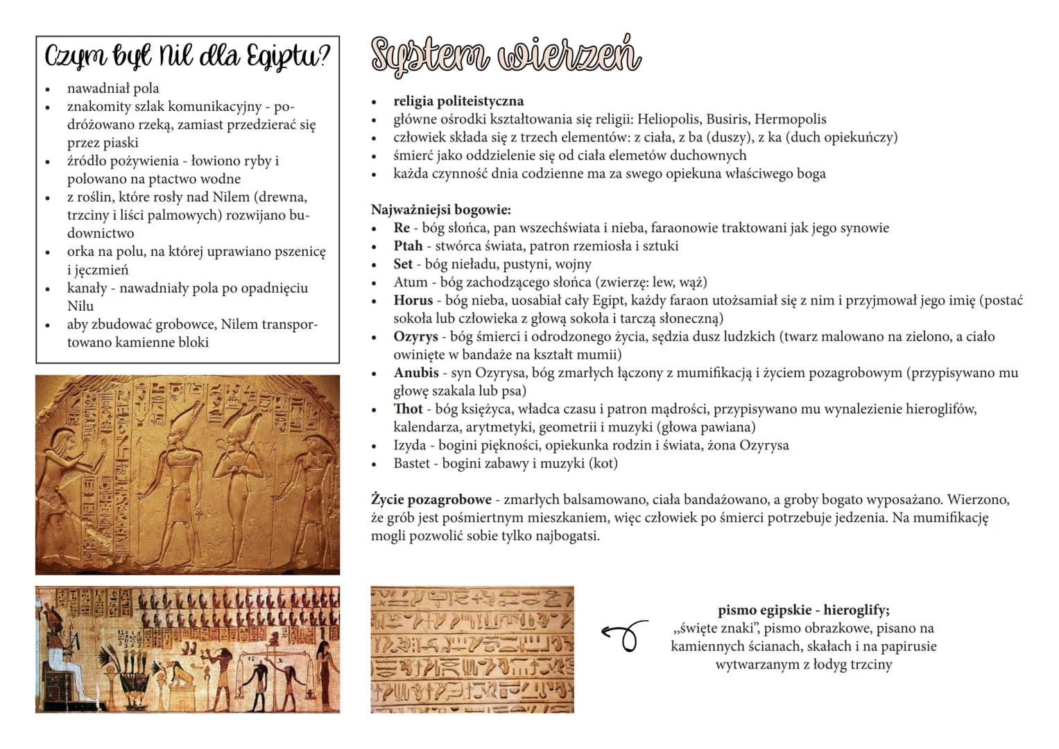 # Egypt

Położenie: północno-wschodnia Afryka, cywilizacja rozwijała się w dolinie Nilu
Czas: IV tysiąclecie p.n.e.

Klimat:
- pustynny, suc