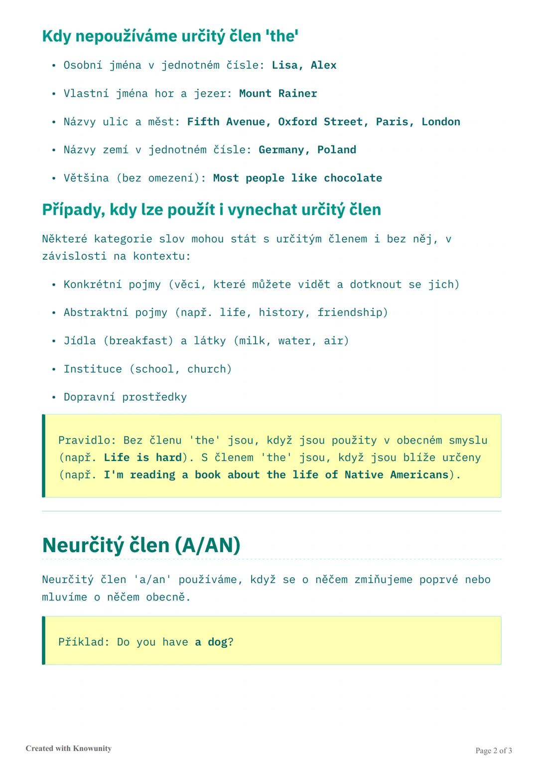 # Určitý a neurčitý člen v angličtině

Přehled pravidel pro používání určitého členu 'the' a neurčitého členu
'a/an' v anglickém jazyce.

##