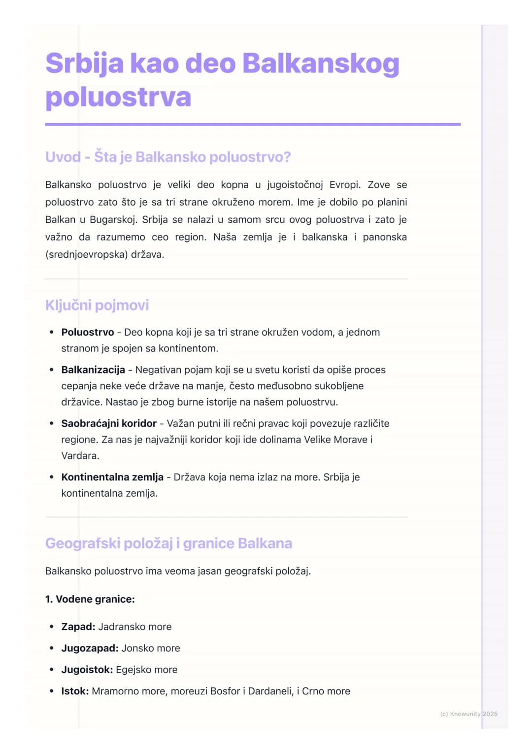 # Srbija kao deo Balkanskog
poluostrva

Uvod - Šta je Balkansko poluostrvo?

Balkansko poluostrvo je veliki deo kopna u jugoistočnoj Evropi.