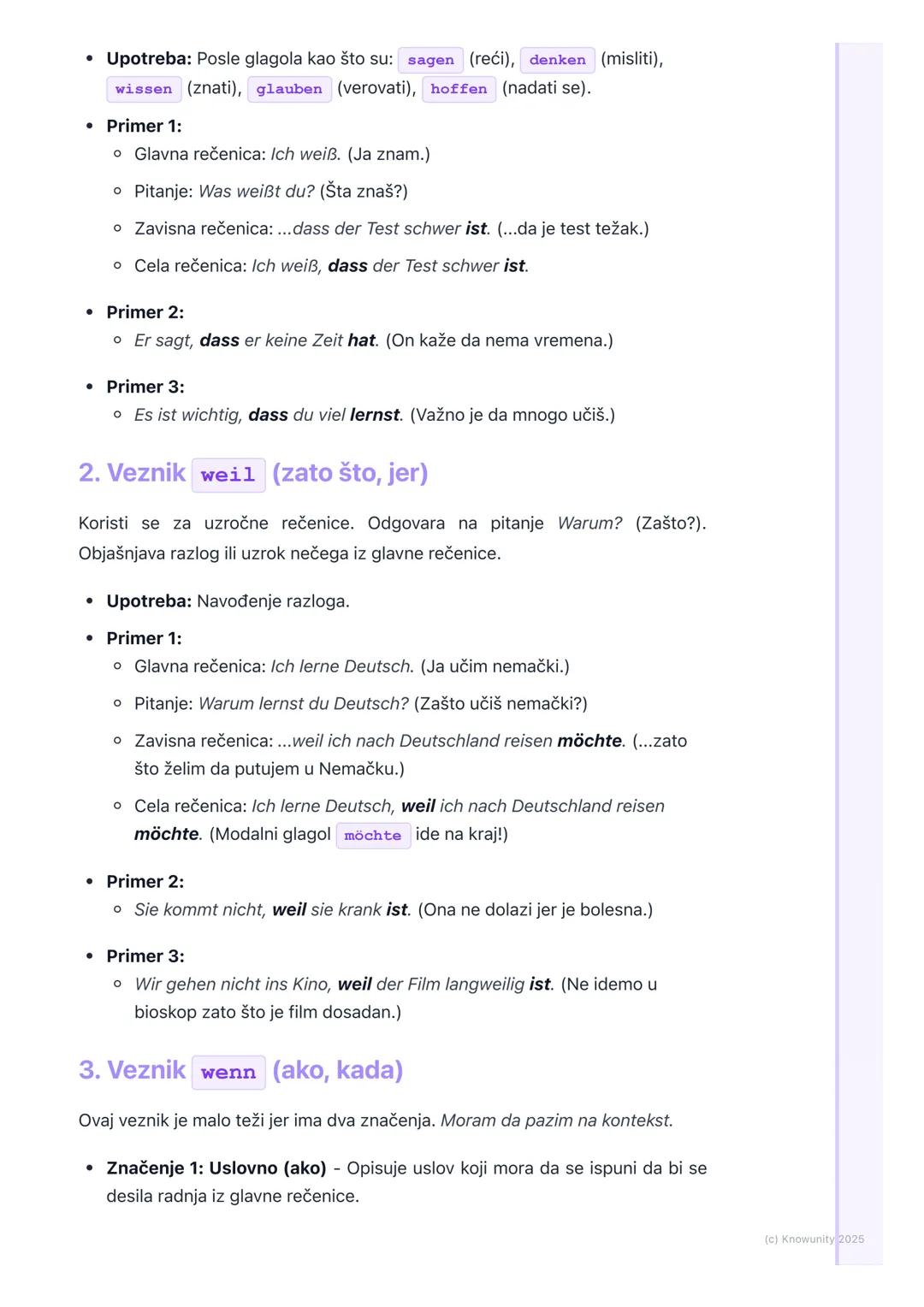 # Zavisne rečenice (dass, weil,
wenn, ob)

## Uvod u zavisne rečenice

Zavisne rečenice su rečenice koje ne mogu da stoje samostalno. One za