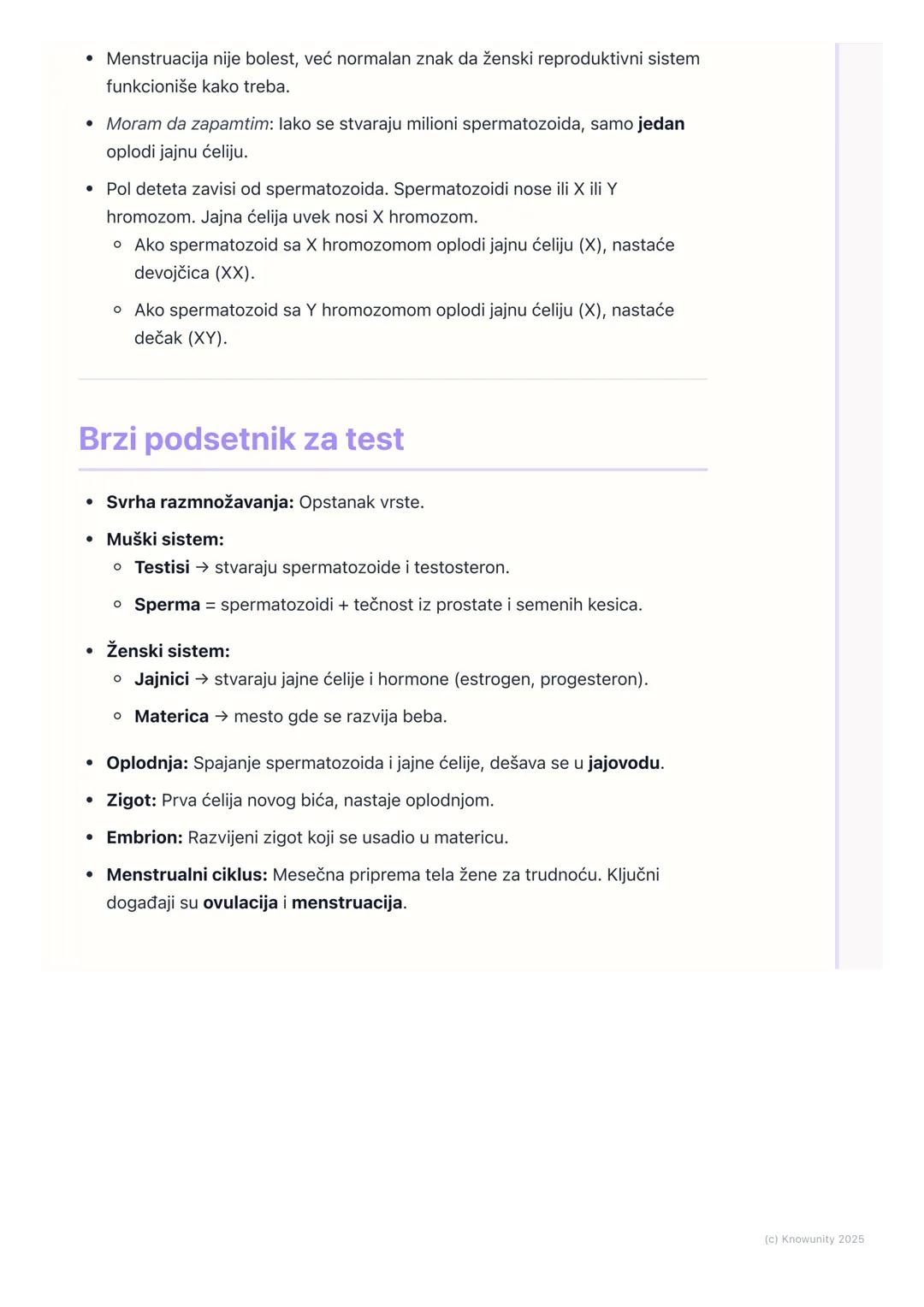 # Sistem za razmnožavanje

## Uvod u sistem za razmnožavanje

Razmnožavanje je osnovna odlika svih živih bića. To je proces stvaranja novih
