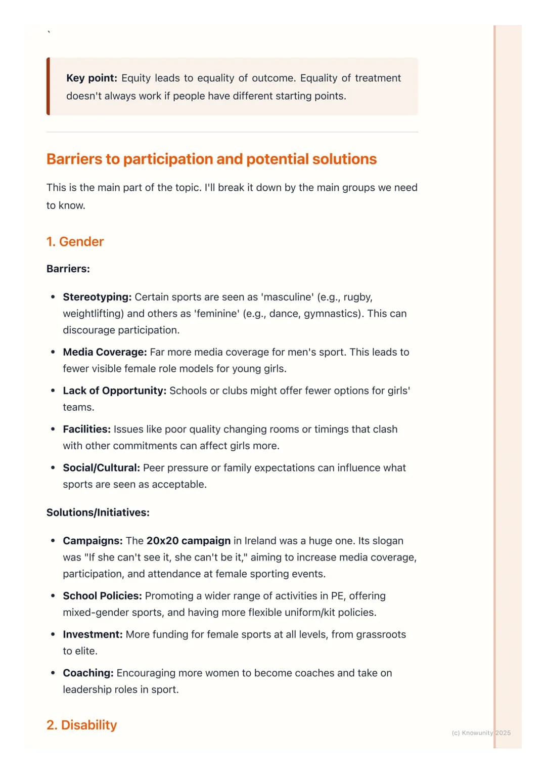 # Inclusion and Equity

Introduction to inclusion and equity

This topic is all about fairness in sport and physical activity. It's about ma